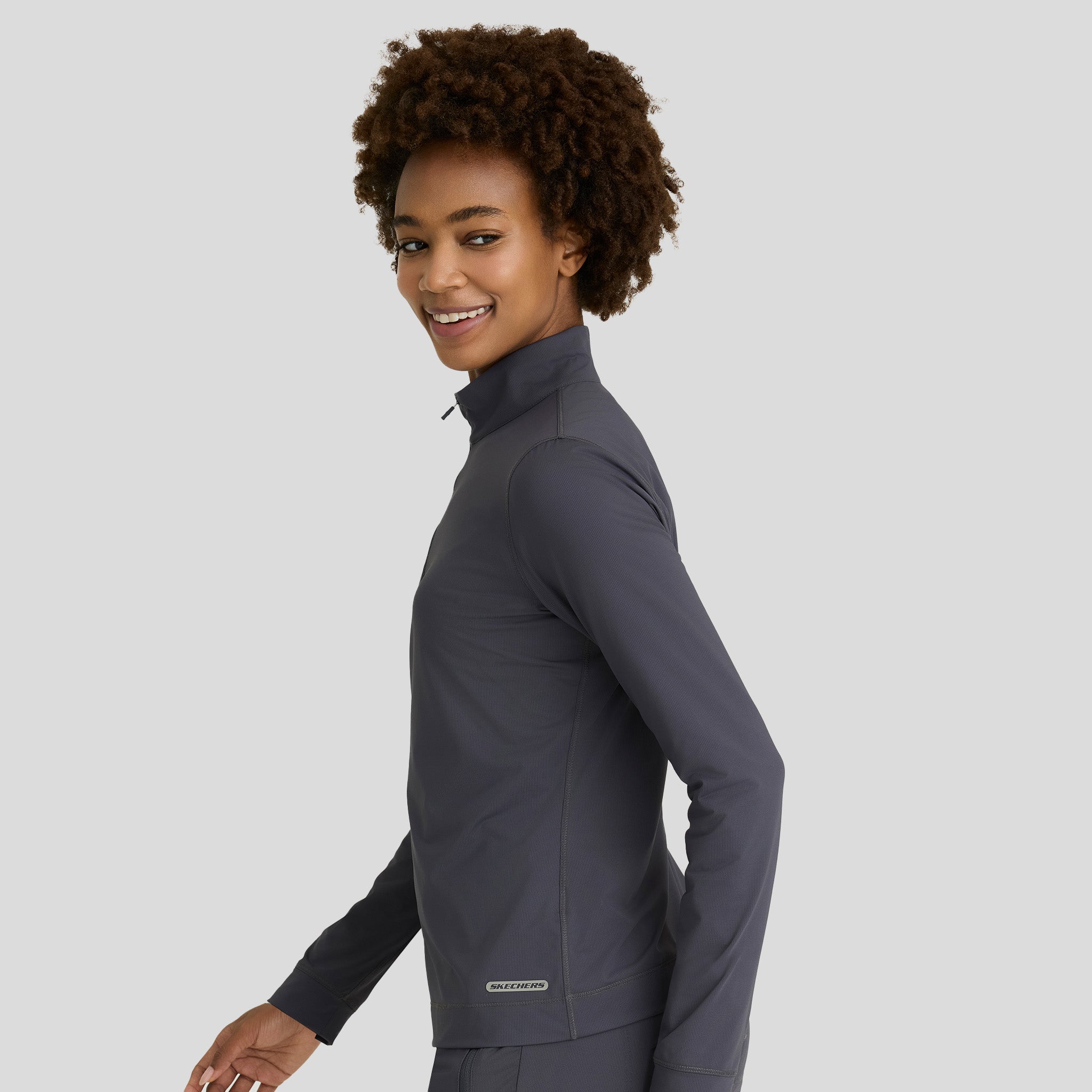 Atlas Women's Mock Neck Long Sleeve Top | Pewter