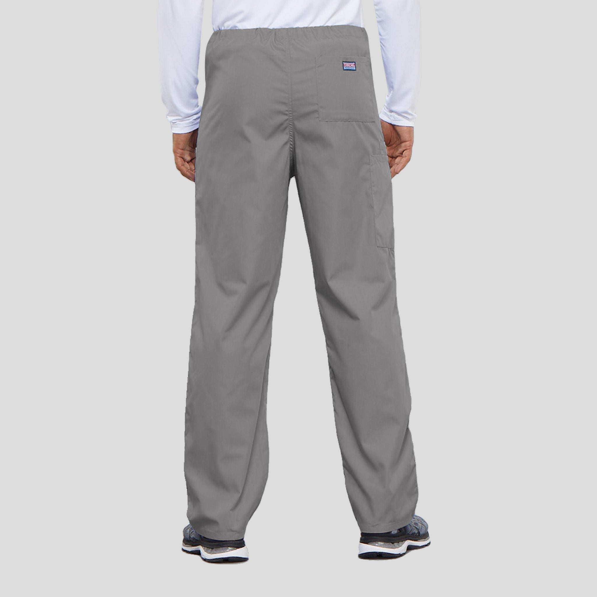 Unisex Drawstring Cargo Scrub Pant | Grey