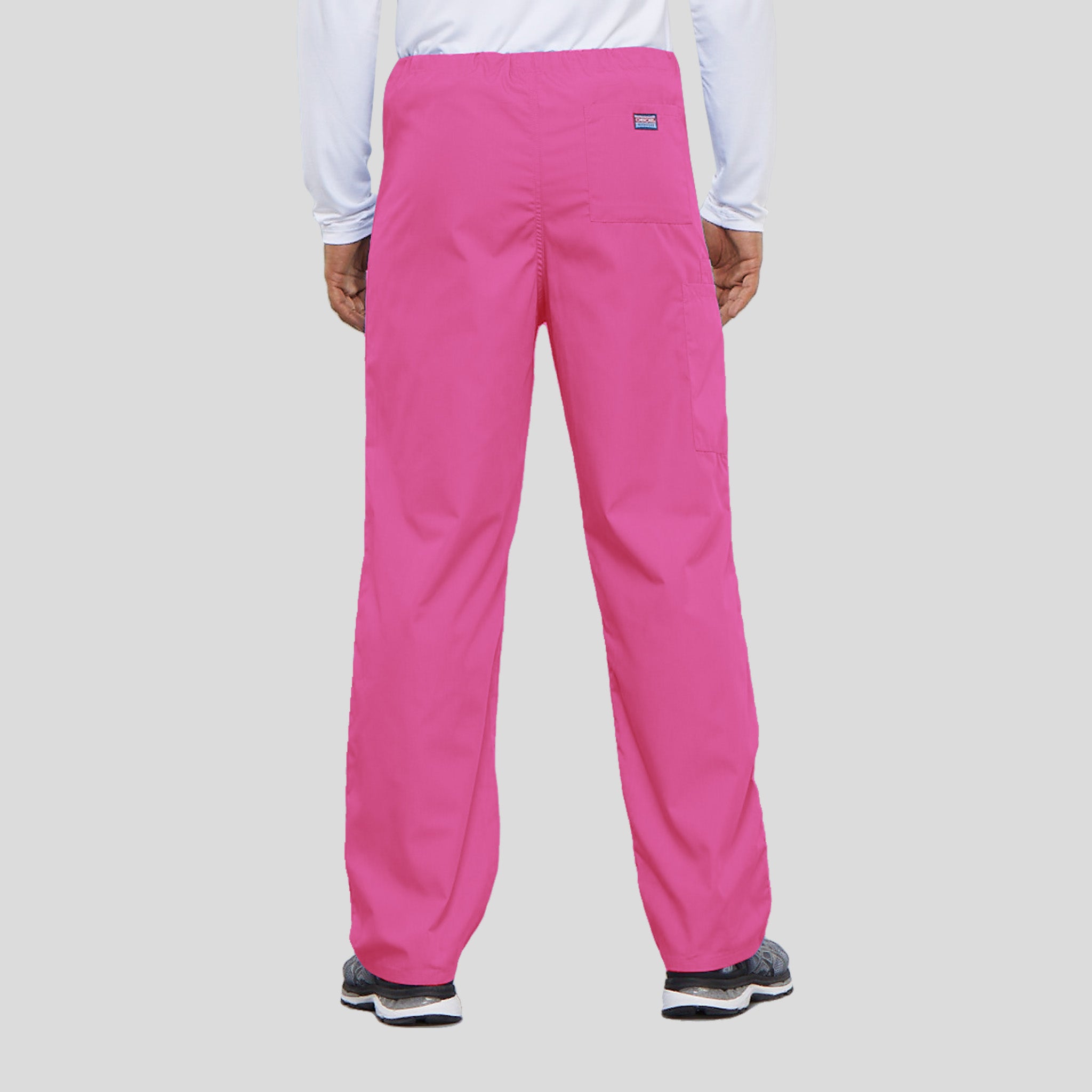 Unisex Drawstring Cargo Scrub Pant | Shocking Pink