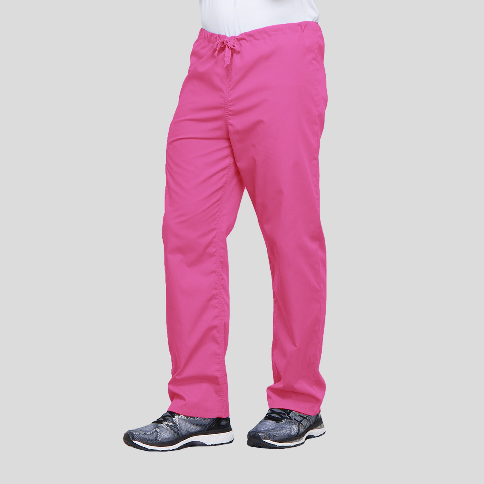 Unisex Drawstring Cargo Scrub Pant | Shocking Pink