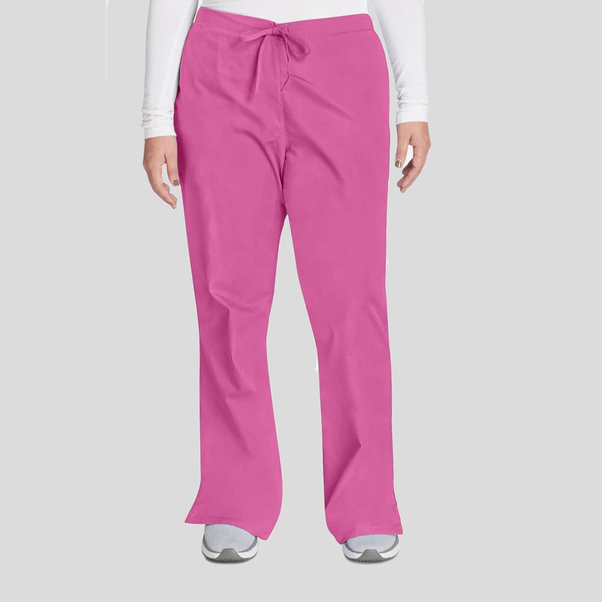 Natural Rise Flare Leg Drawstring Pant | Shocking Pink