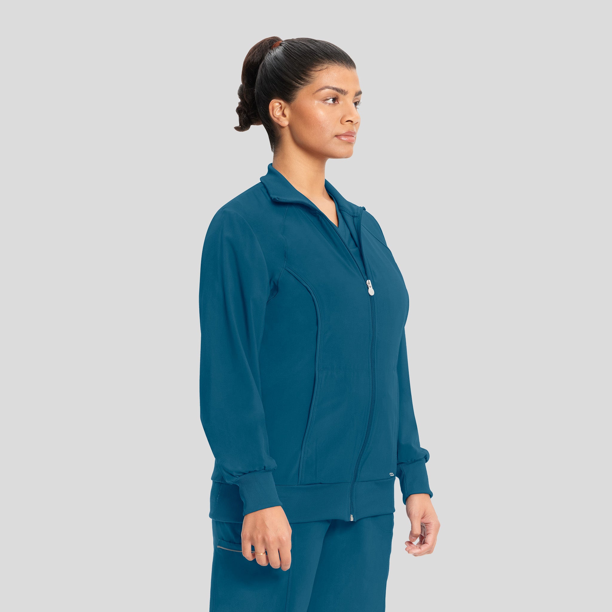 Women's Zip Front Warm-Up | Caribbean
