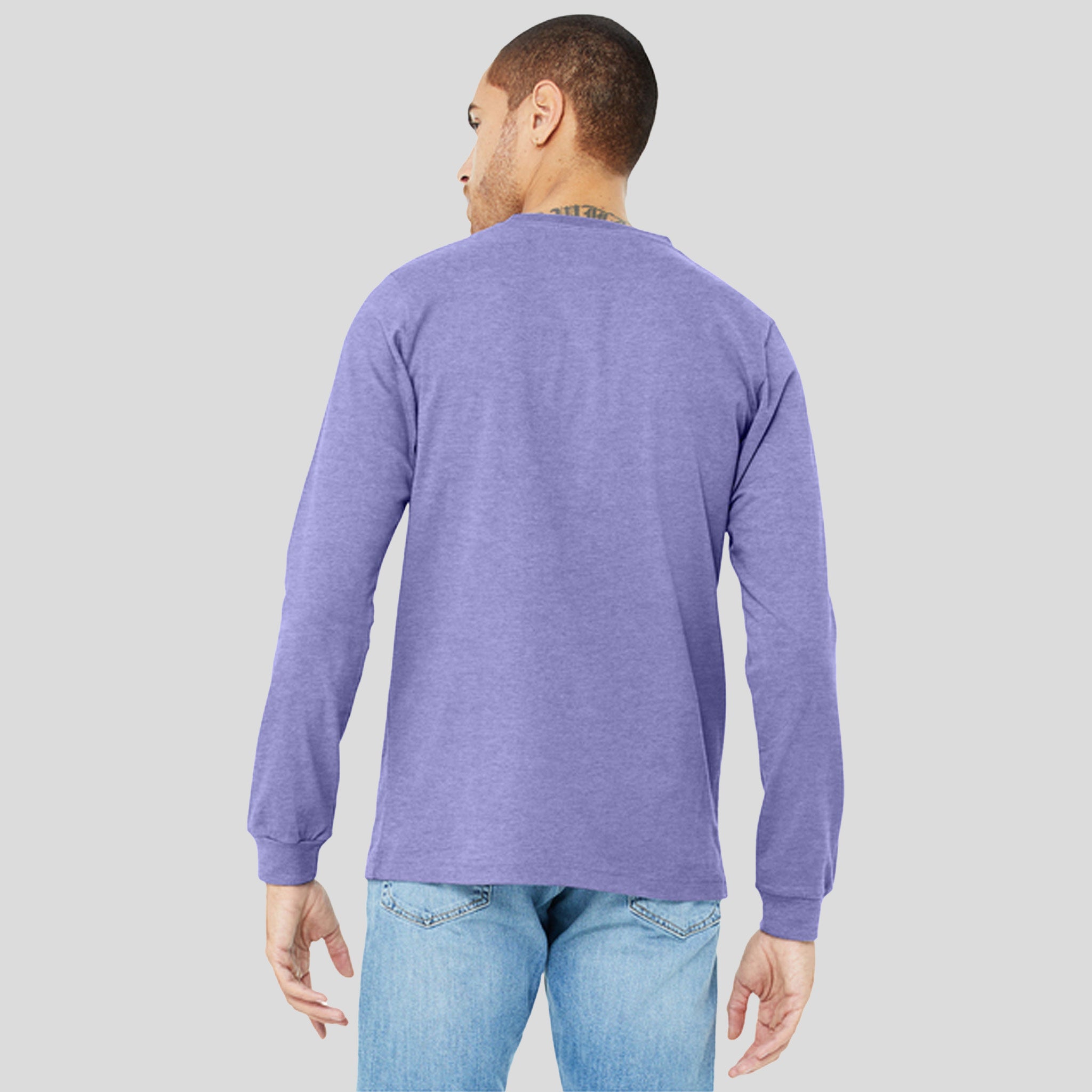Unisex Heather CVC Long Sleeve Tee | Heather Dark Lavender