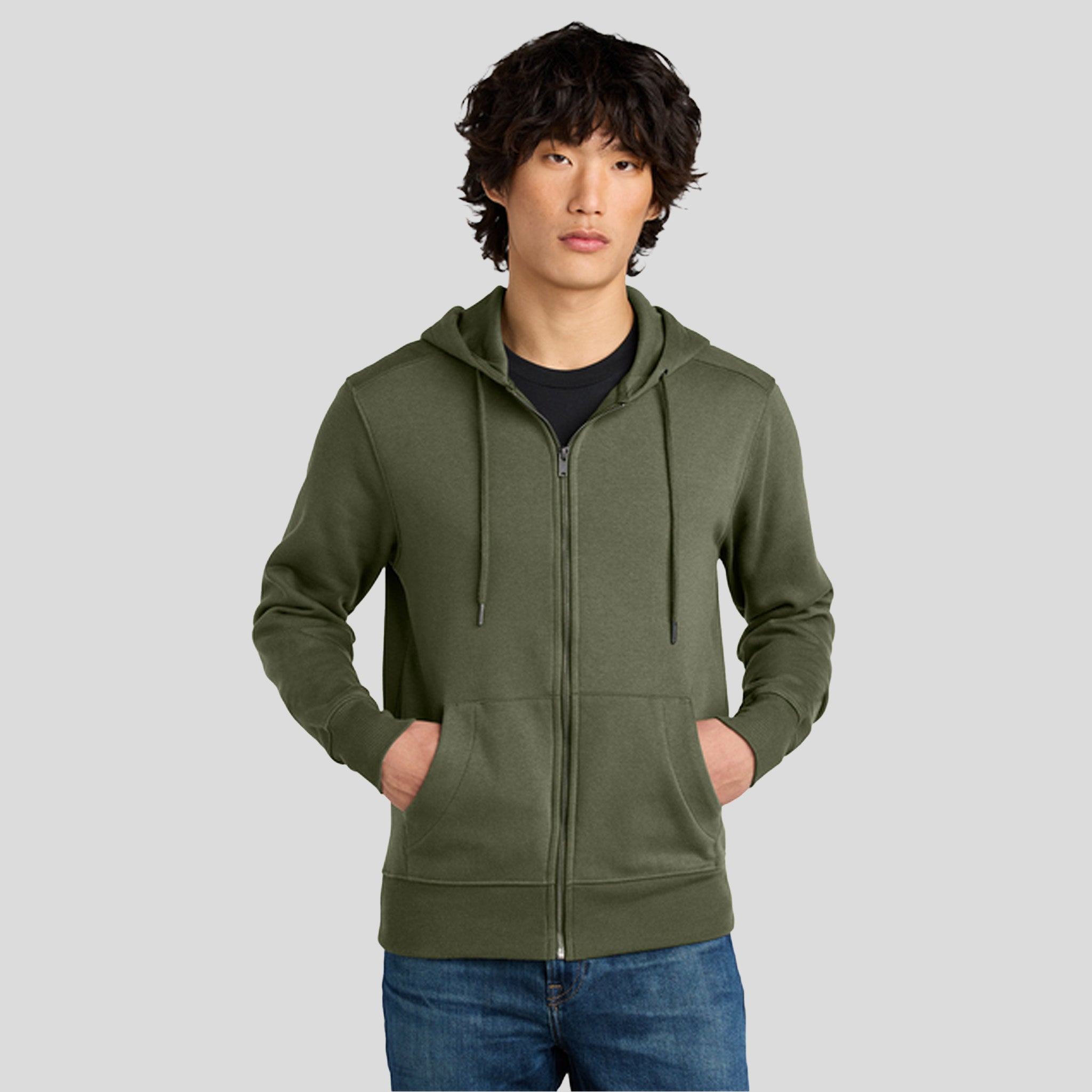 Perfect Weight® Fleece Full-Zip Hoodie | Military Green