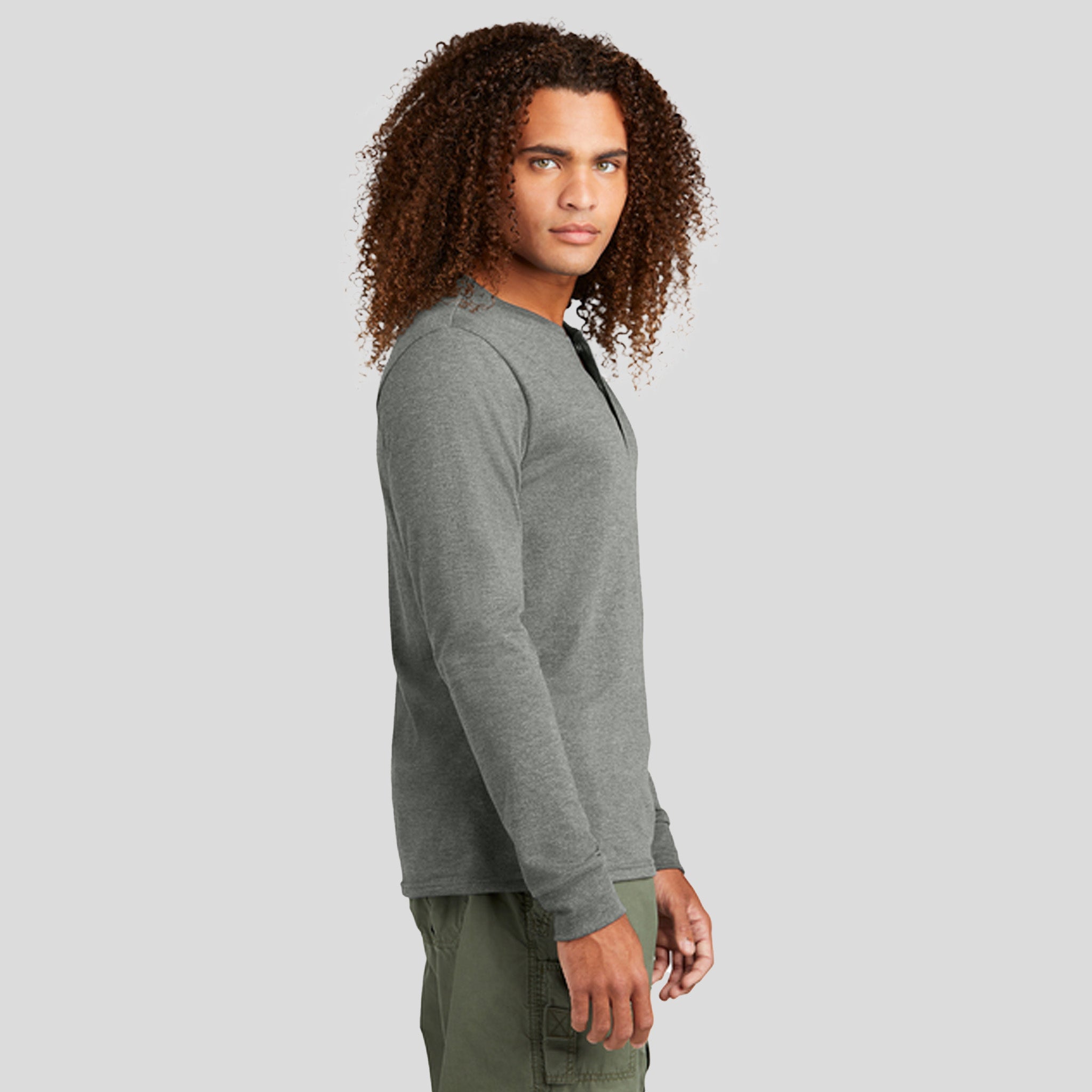 Perfect Triยฎ Long Sleeve Henley | Heathered Charcoal