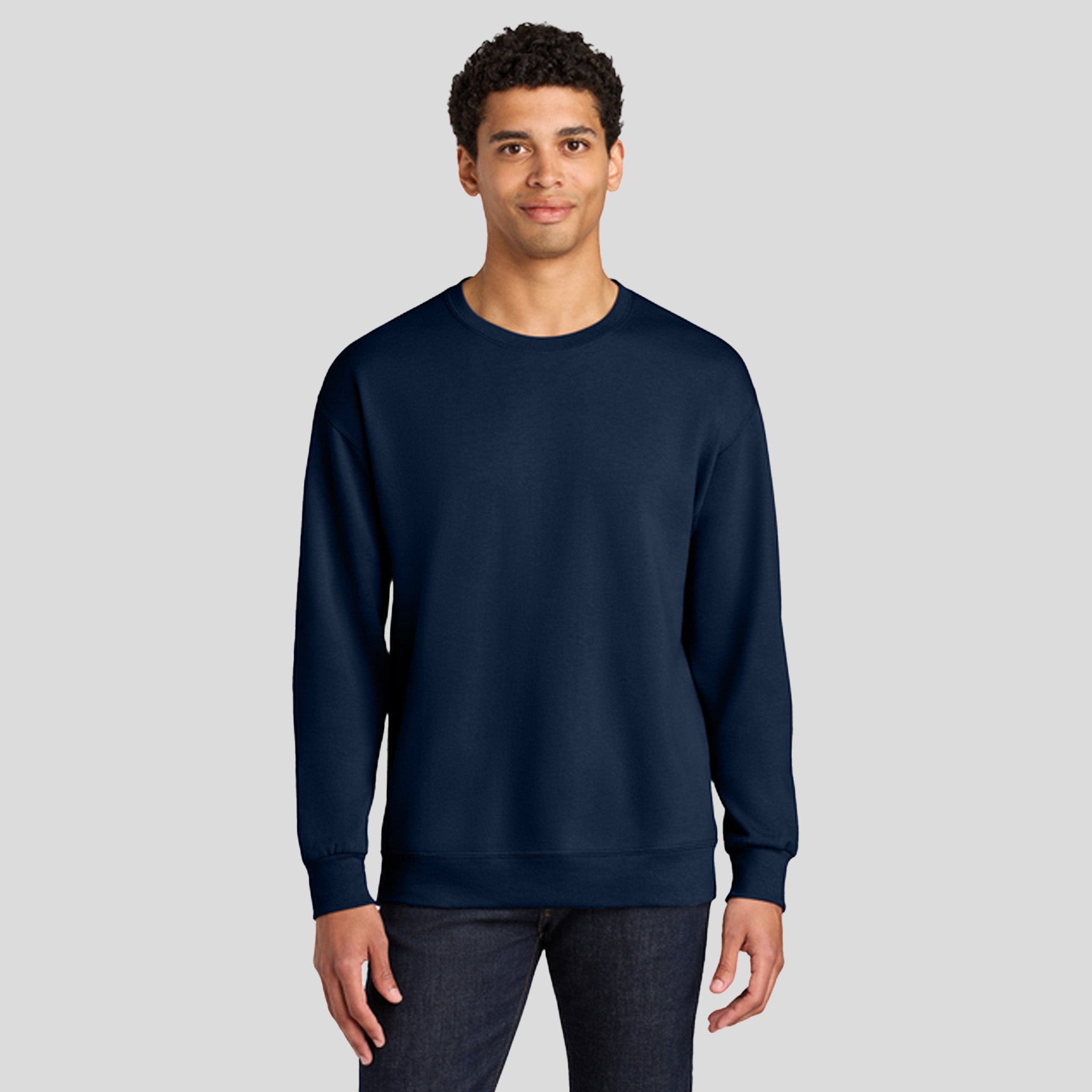 Ultimateβ’ Unisex CVC Ring Spun Crewneck Sweatshirt | J. Navy