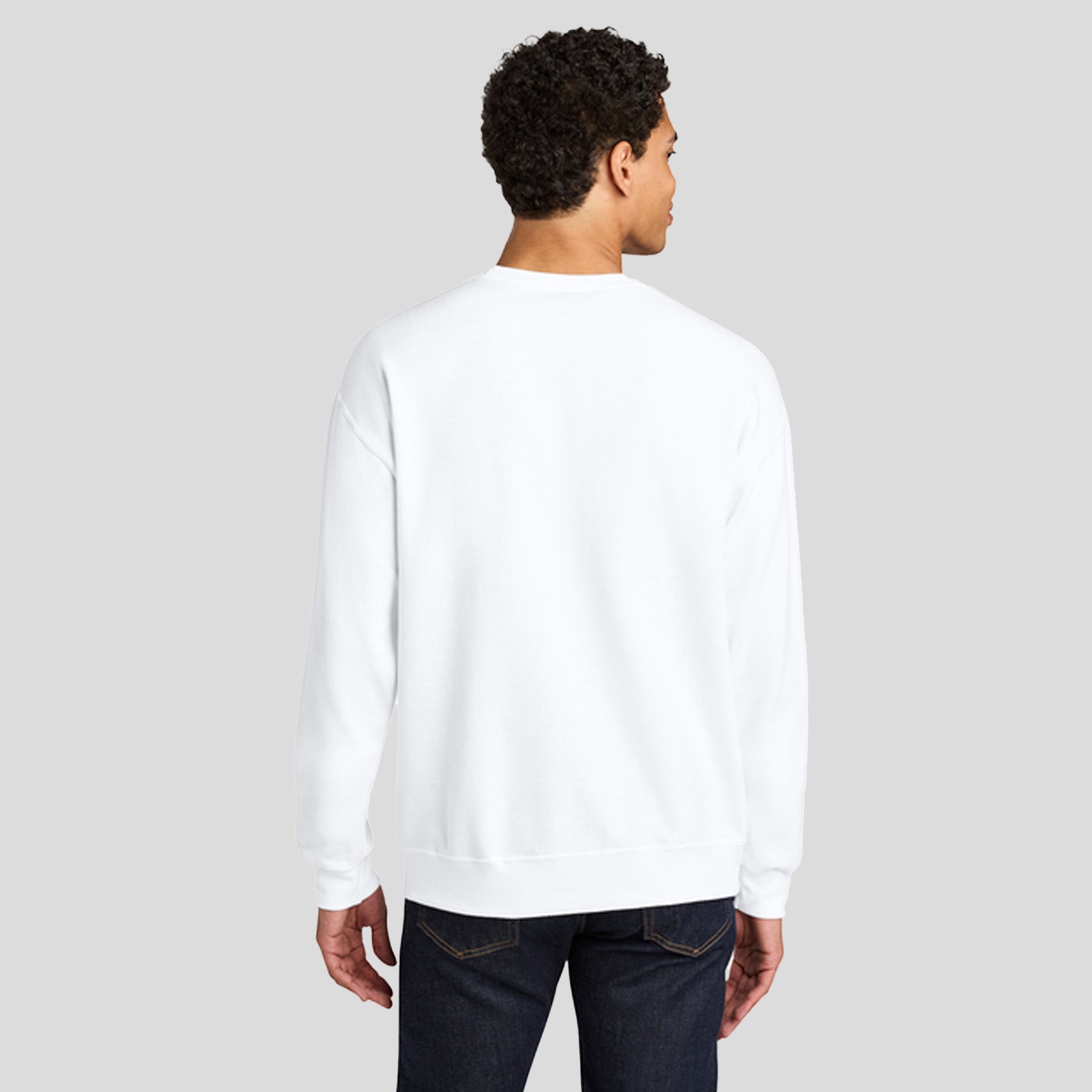 Ultimateβ’ Unisex CVC Ring Spun Crewneck Sweatshirt | White