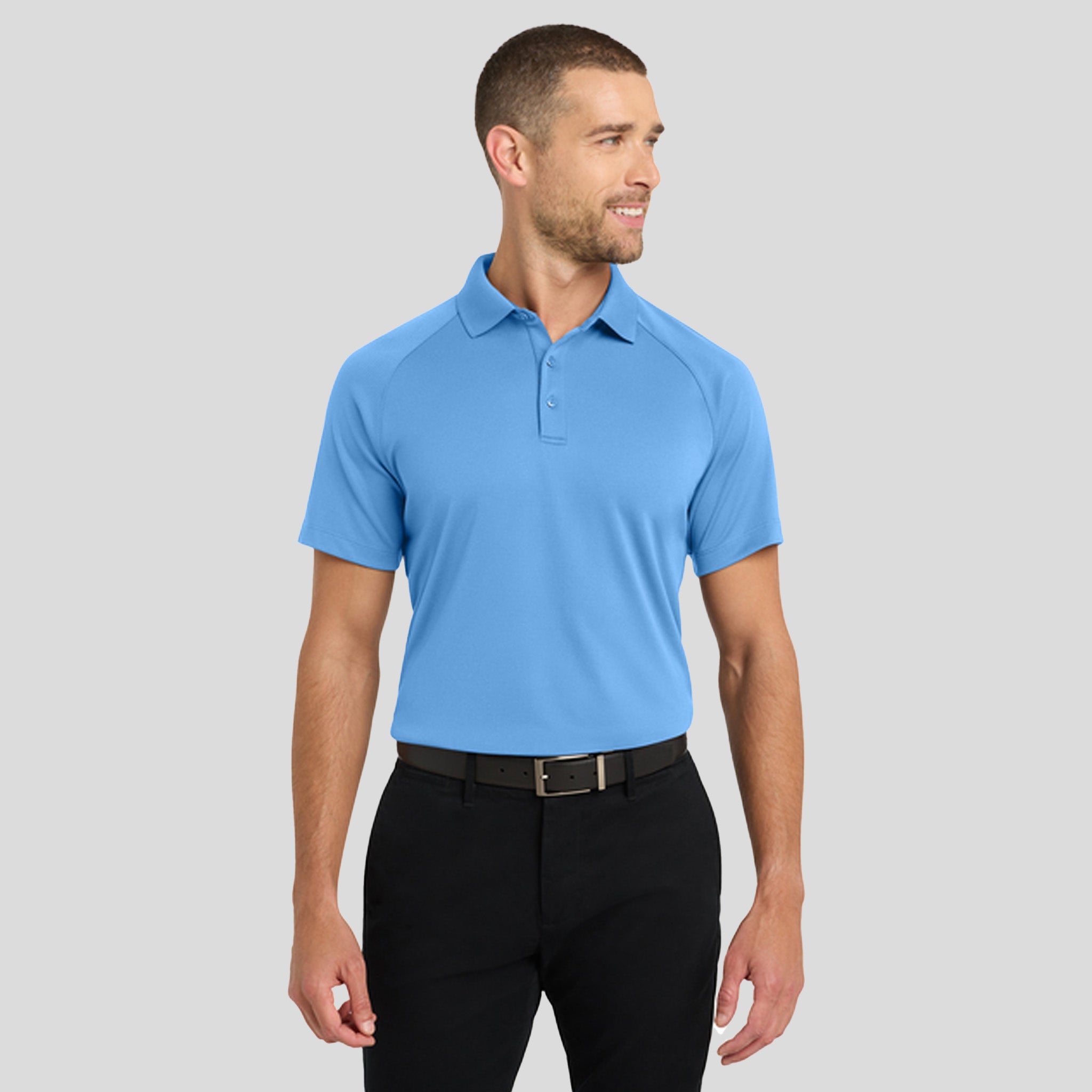 Crossover Raglan Polo | Azure Blue