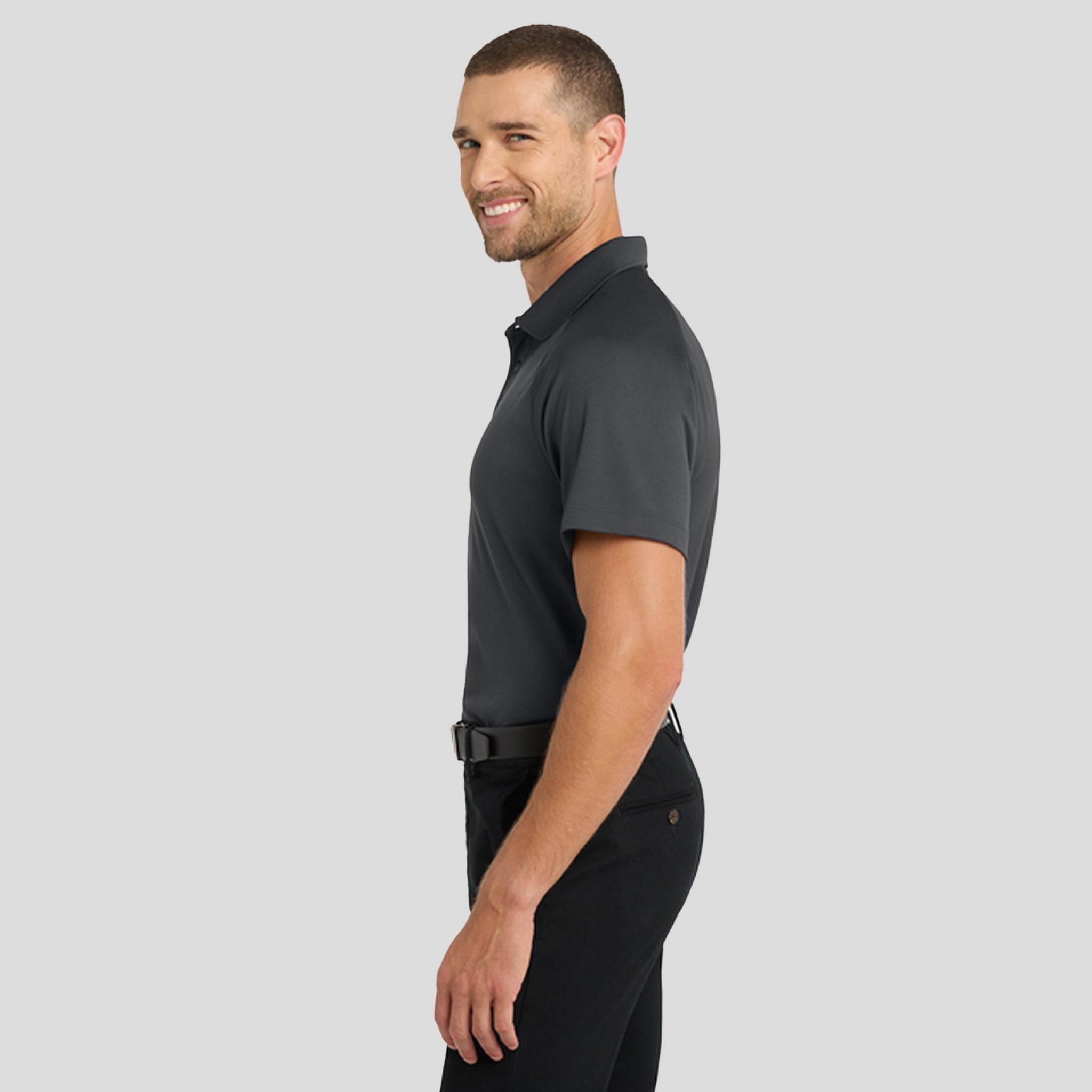 Crossover Raglan Polo | Battleship Grey