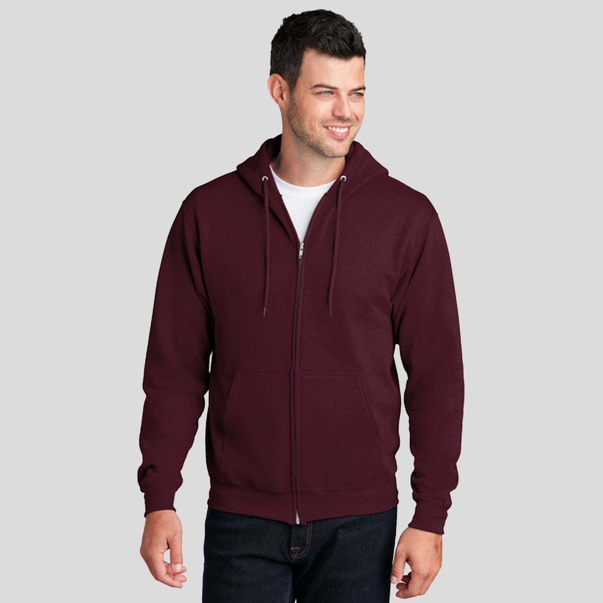 Core Fleece Full-Zip Hooded Sweatshirt | Maroon