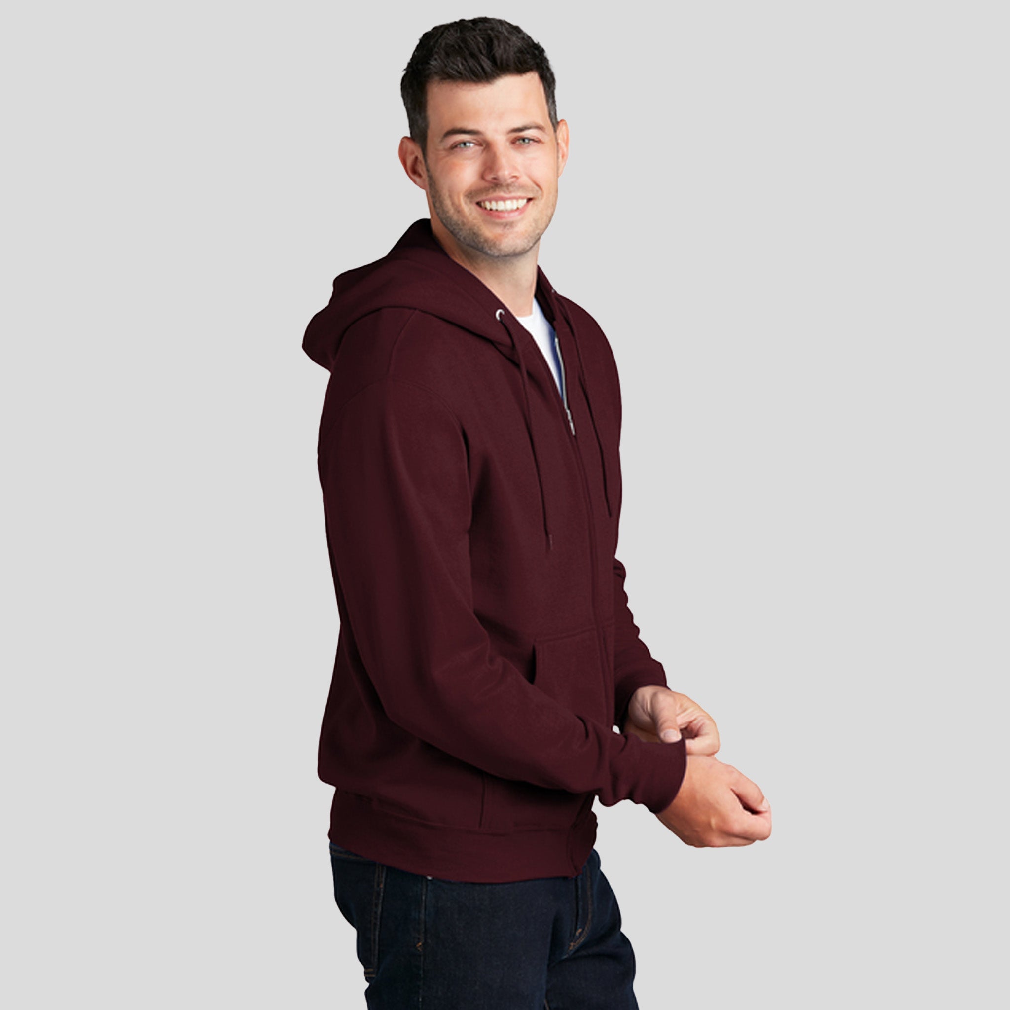 Core Fleece Full-Zip Hooded Sweatshirt | Maroon