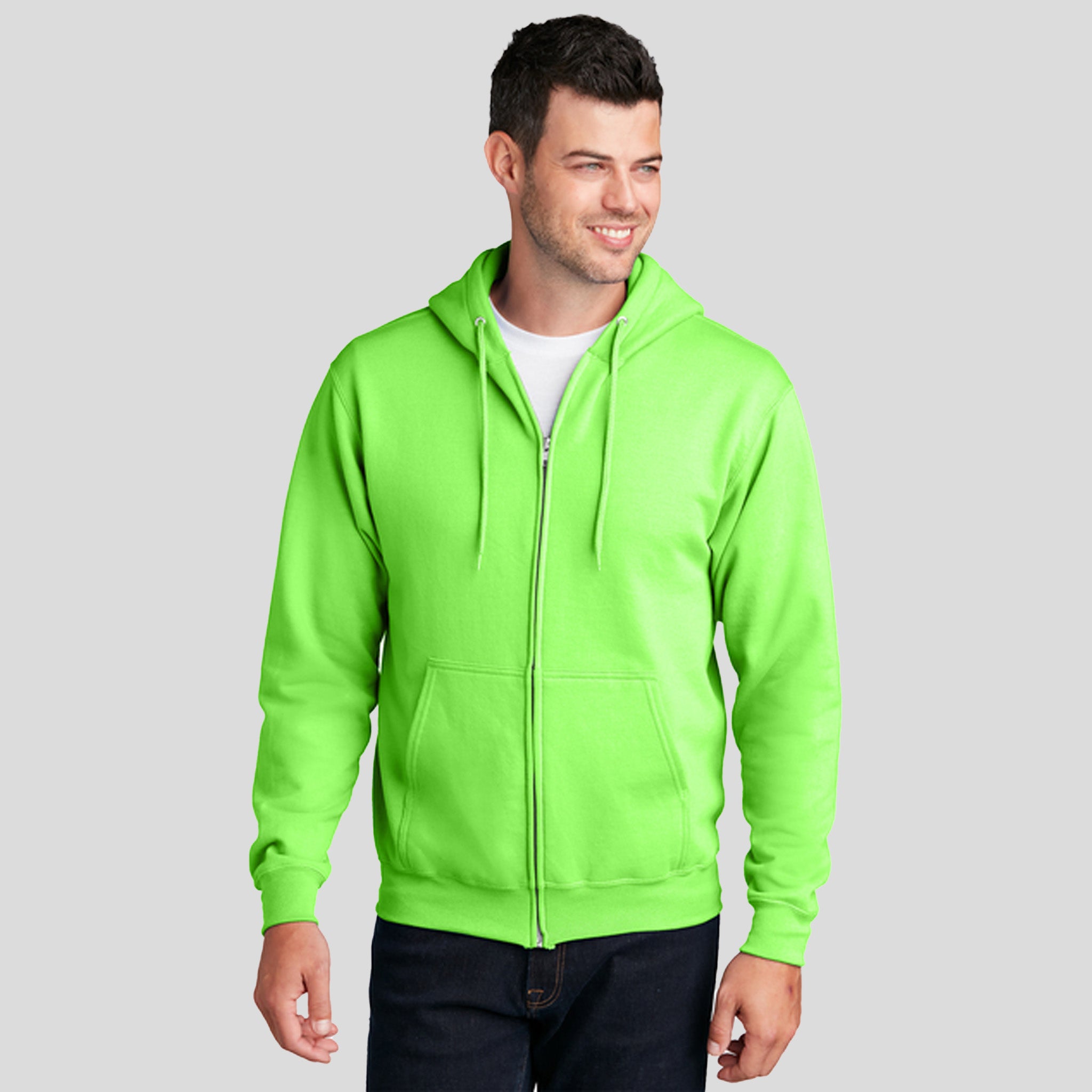Core Fleece Full-Zip Hooded Sweatshirt | Neon Green
