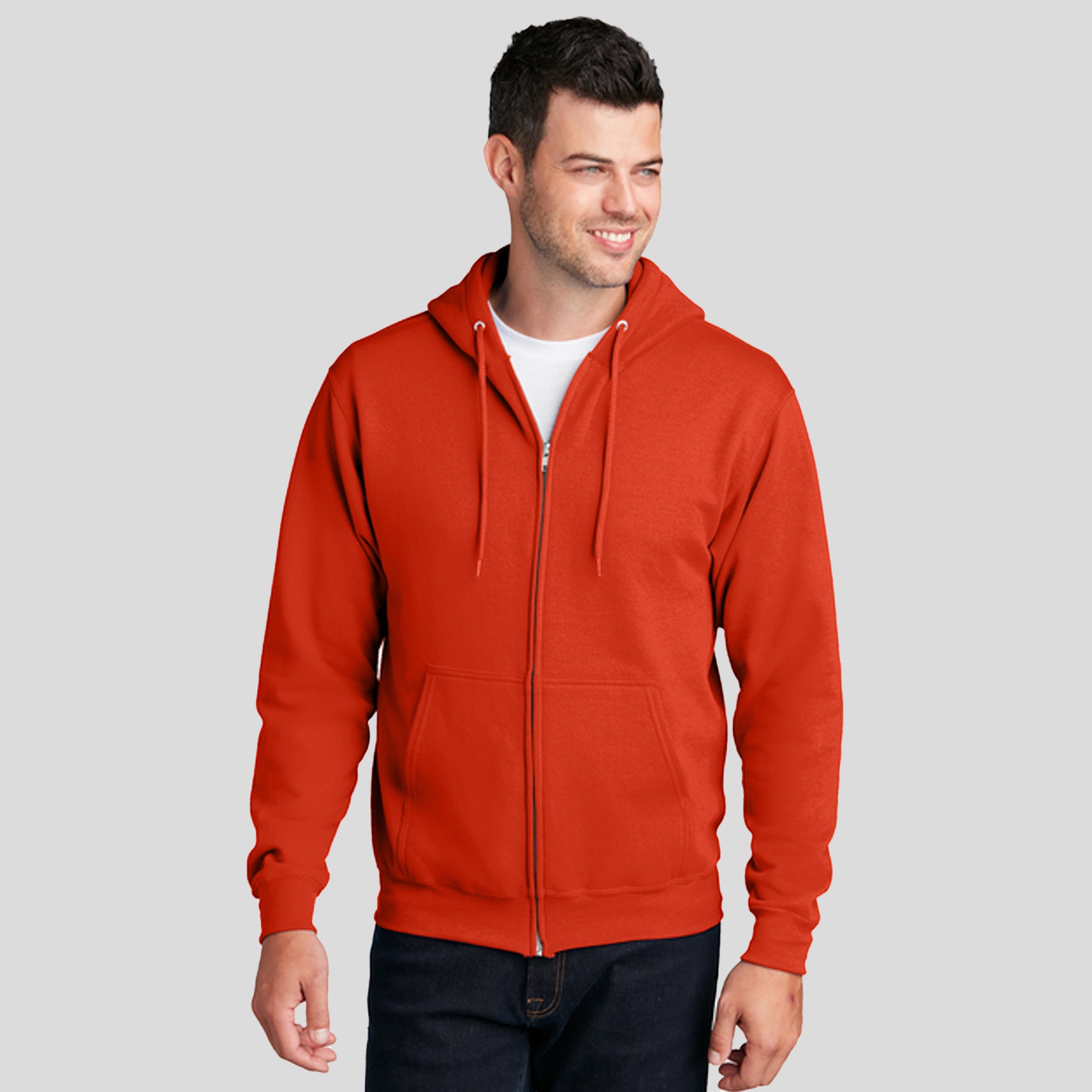 Core Fleece Full-Zip Hooded Sweatshirt | Orange