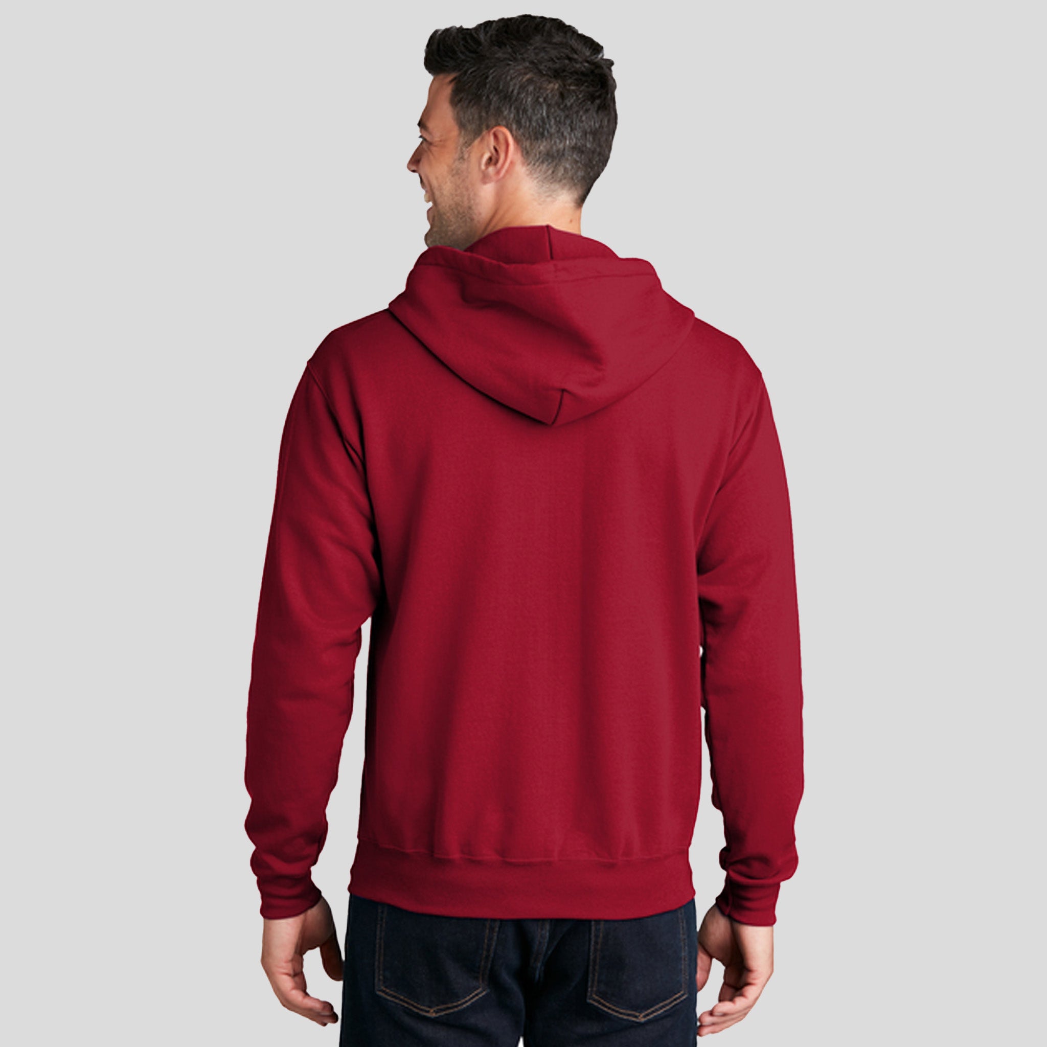Core Fleece Full-Zip Hooded Sweatshirt | Red