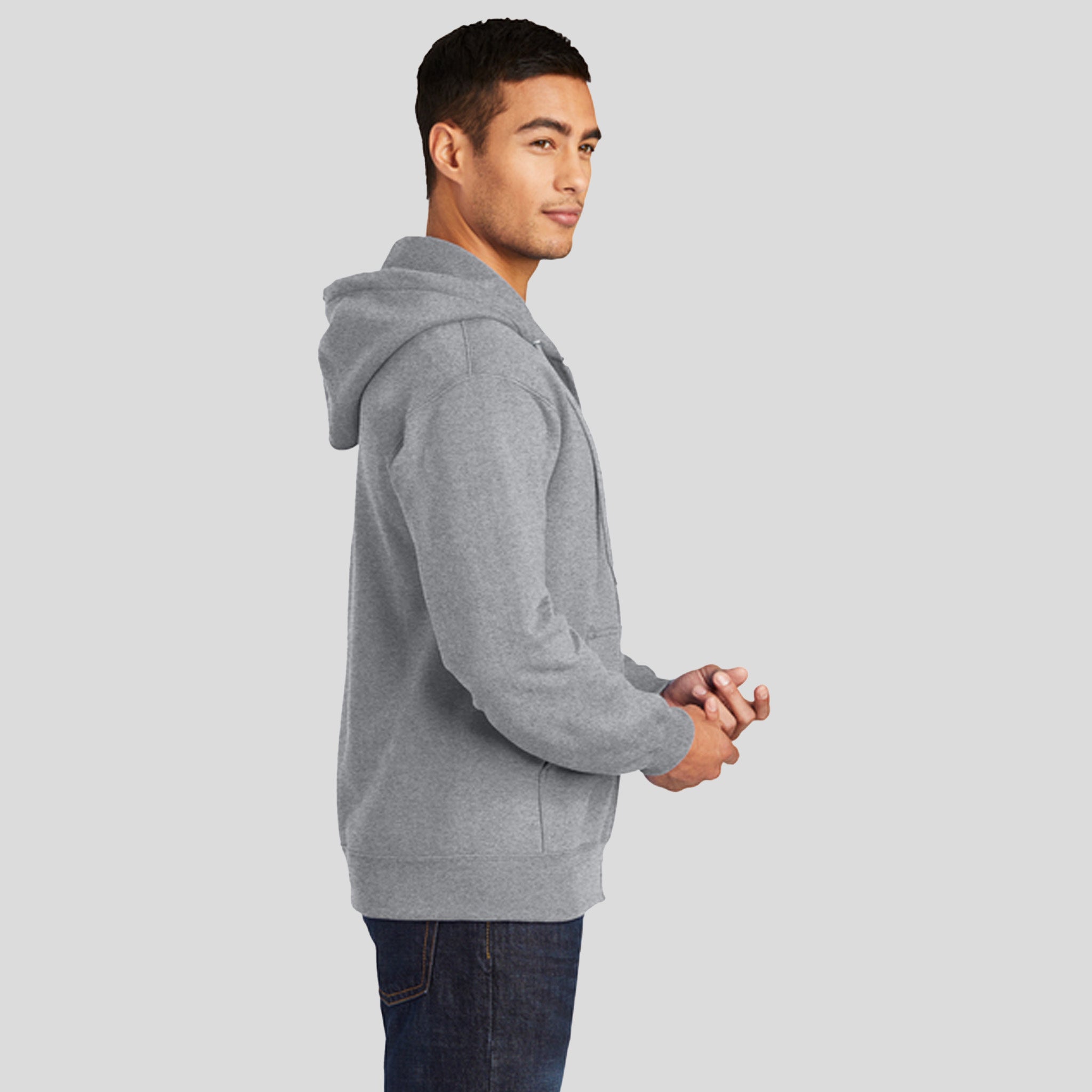 Essential Fleece Full-Zip Hooded Sweatshirt | Athletic Heather