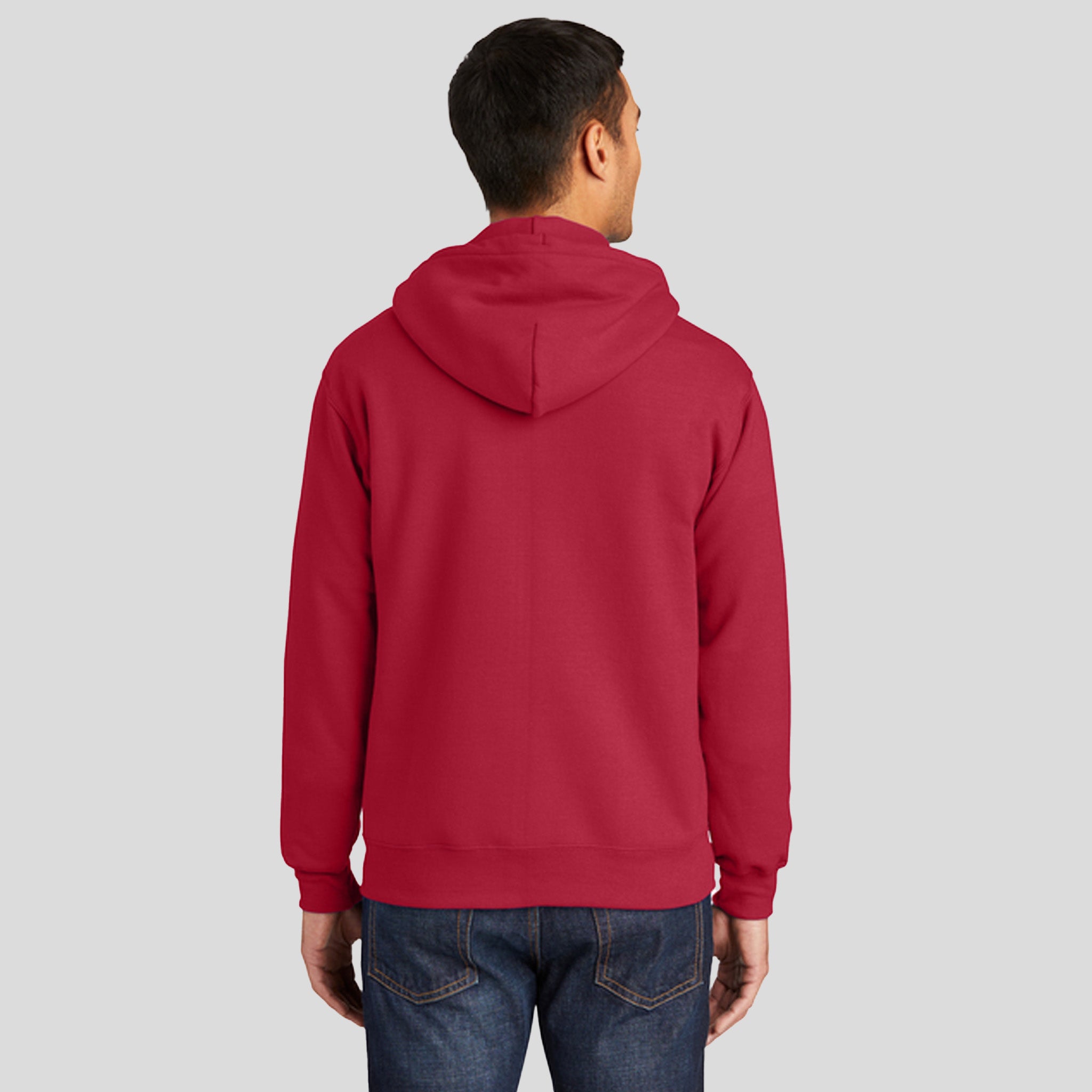Essential Fleece Full-Zip Hooded Sweatshirt | Red