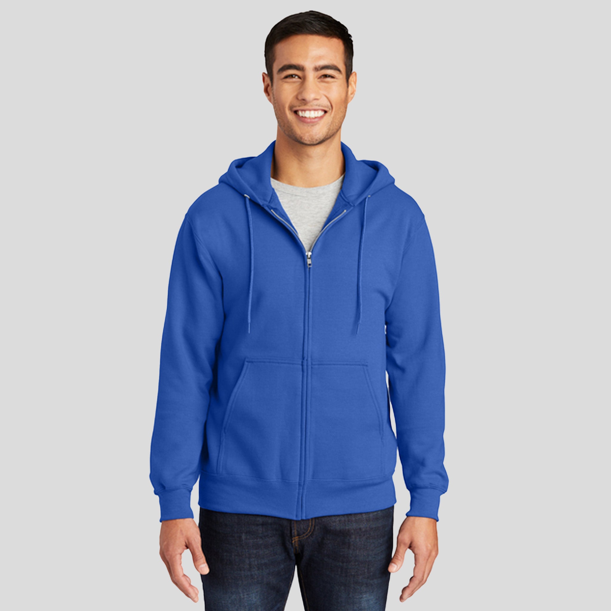 Tall Essential Fleece Full-Zip Hooded Sweatshirt | Royal