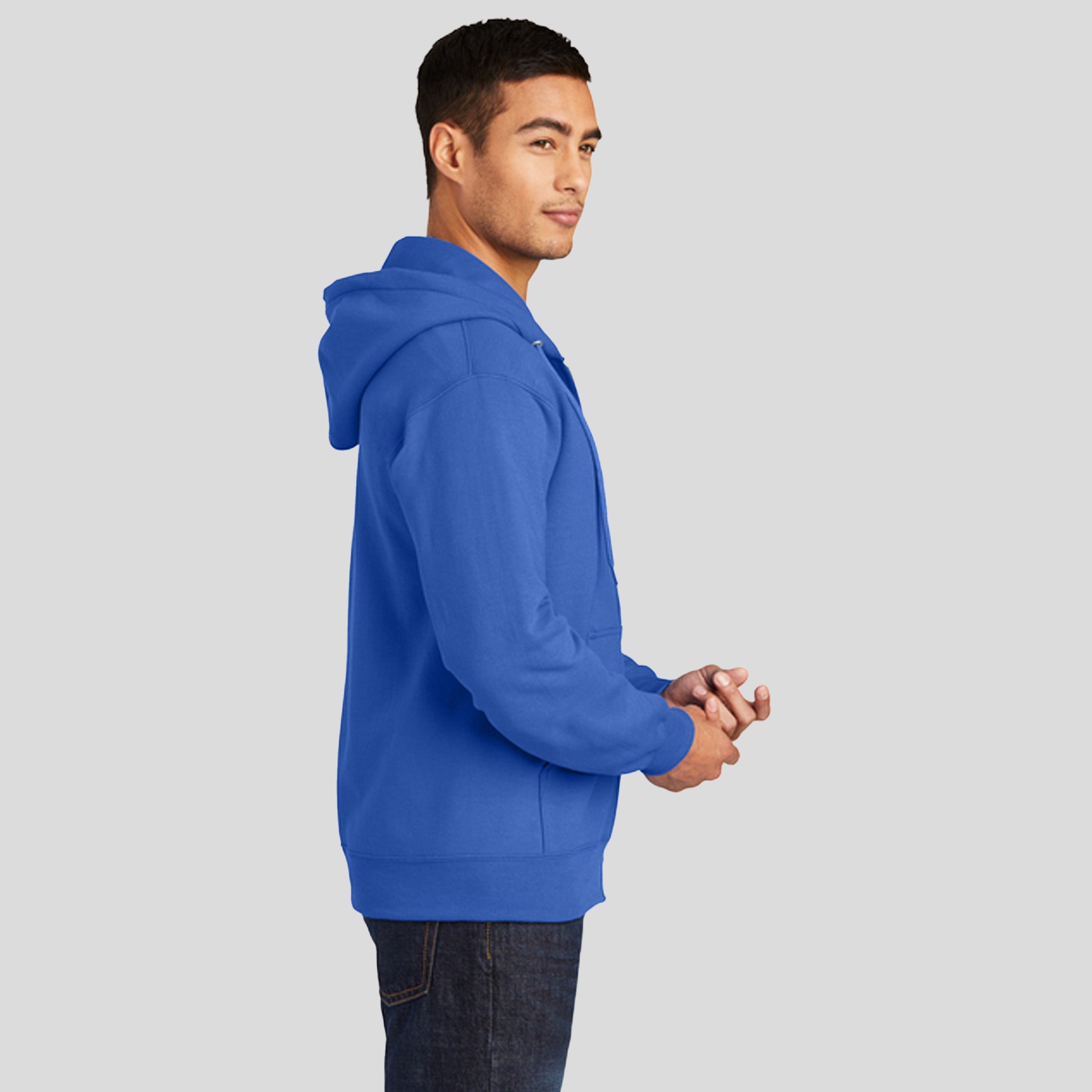 Essential Fleece Full-Zip Hooded Sweatshirt | Royal