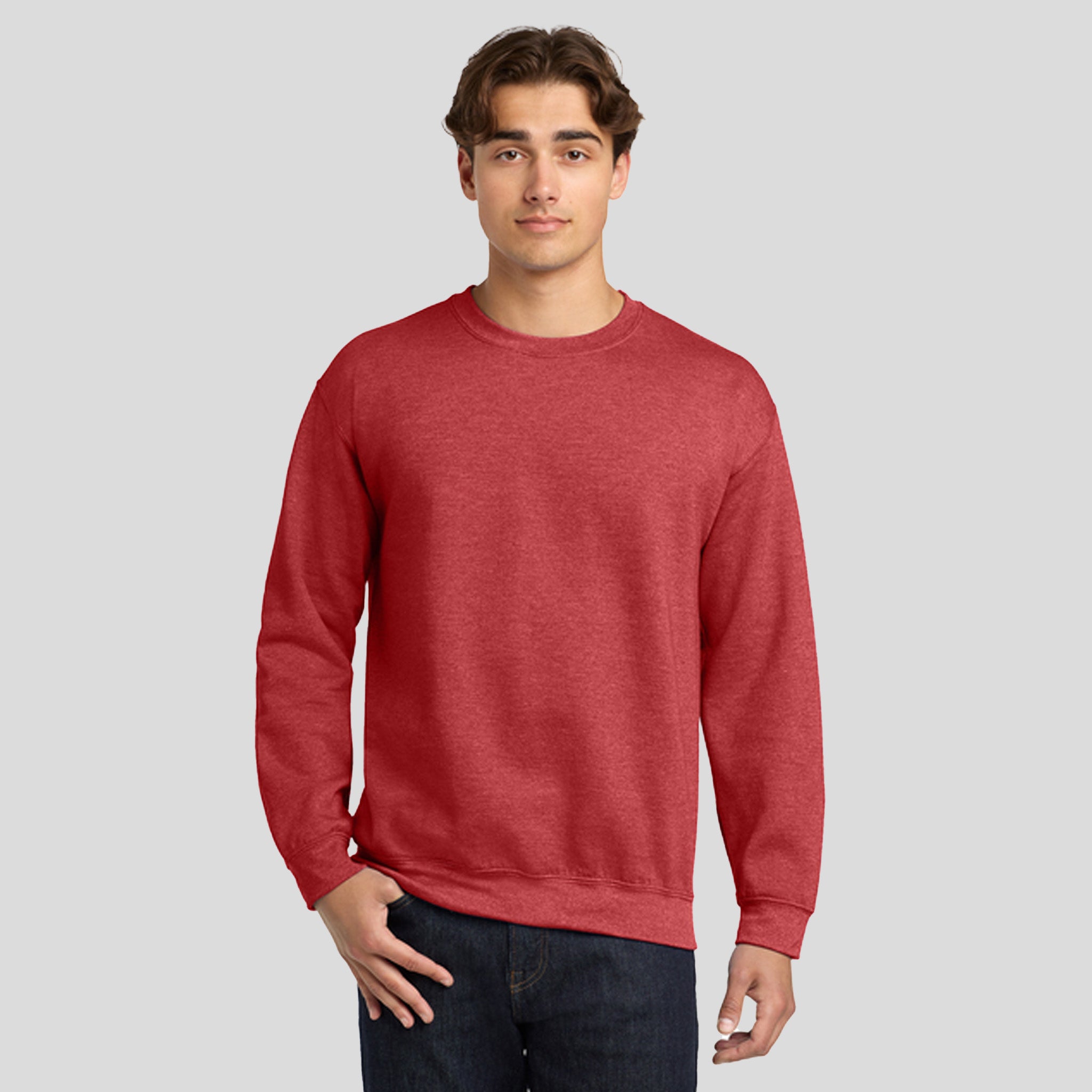 Heavy Blendβ’ Crewneck Sweatshirt | Heather Scarlet Red