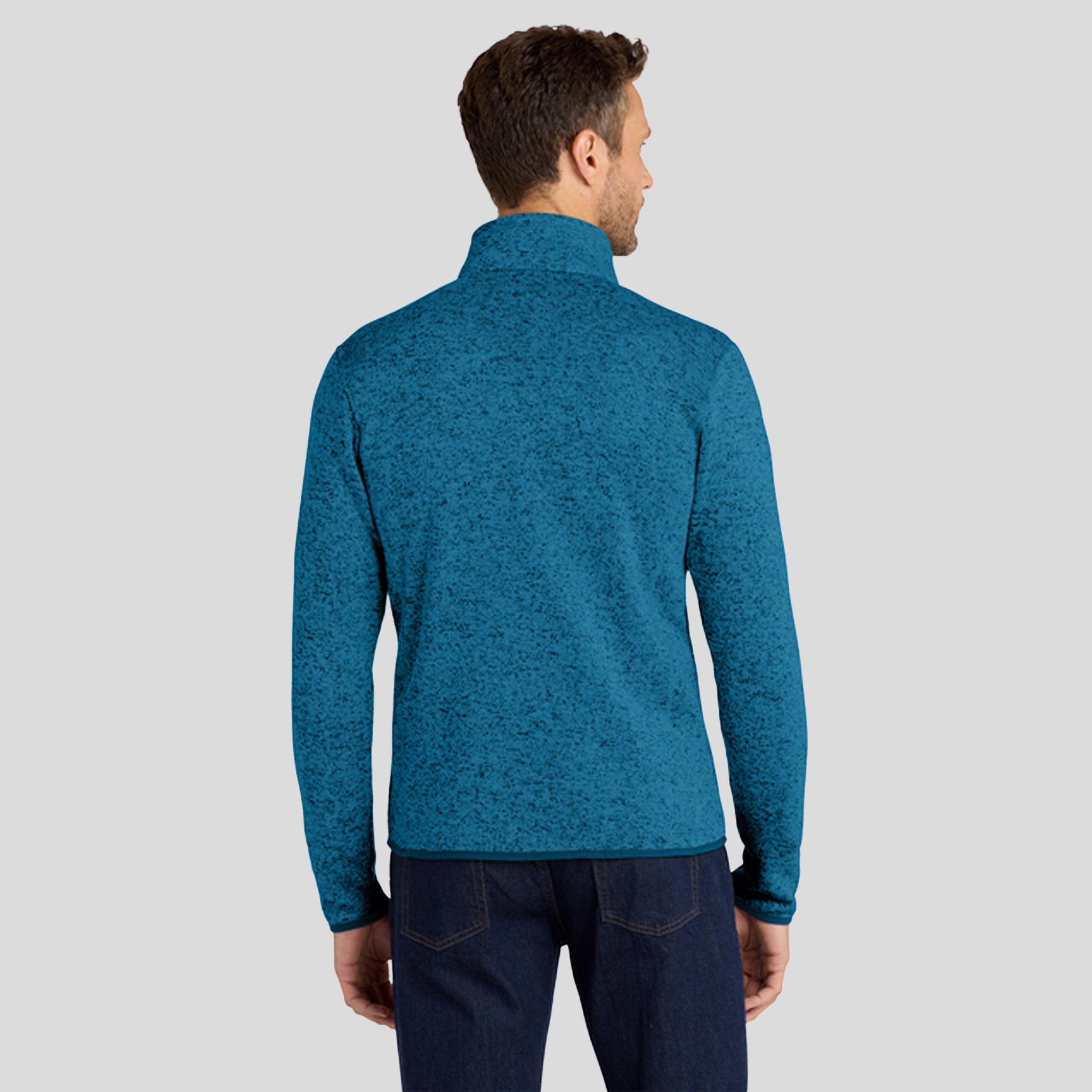 Men's Sweater Fleece Jacket | Medium Blue Heather