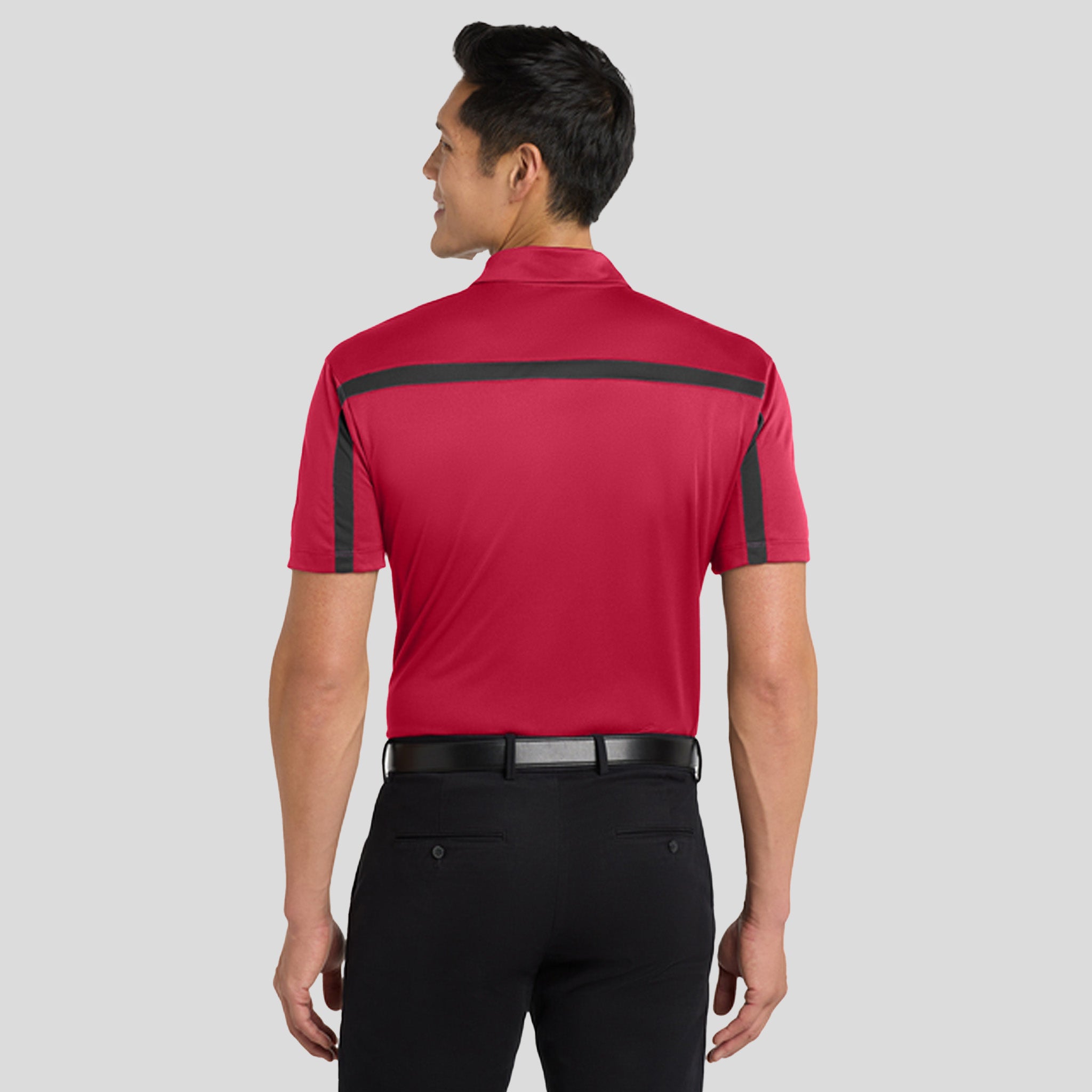 Silk Touch™ Performance Colorblock Stripe Polo | Red/Black