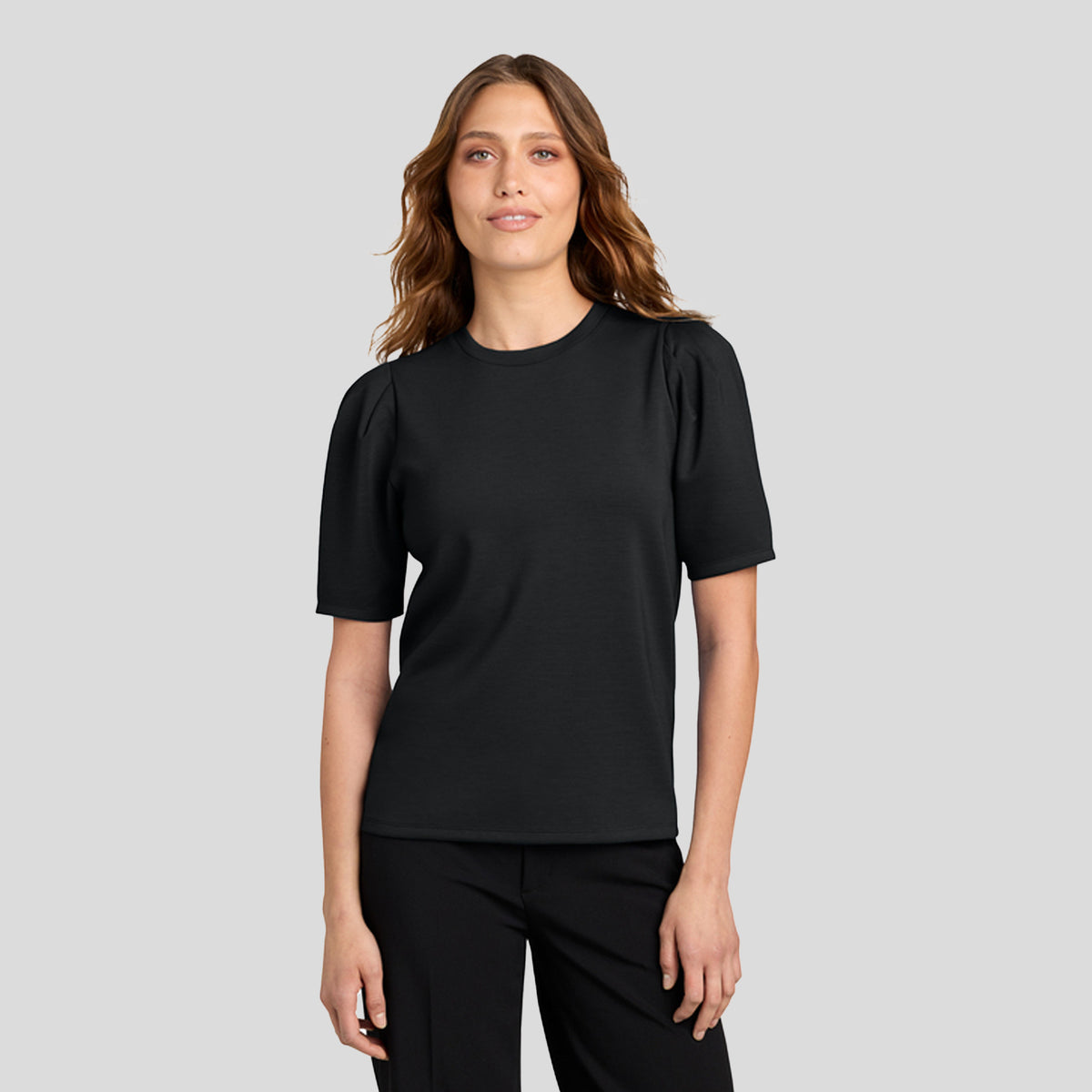 Womenβs Short Sleeve Lite Spacer Top | Deep Black