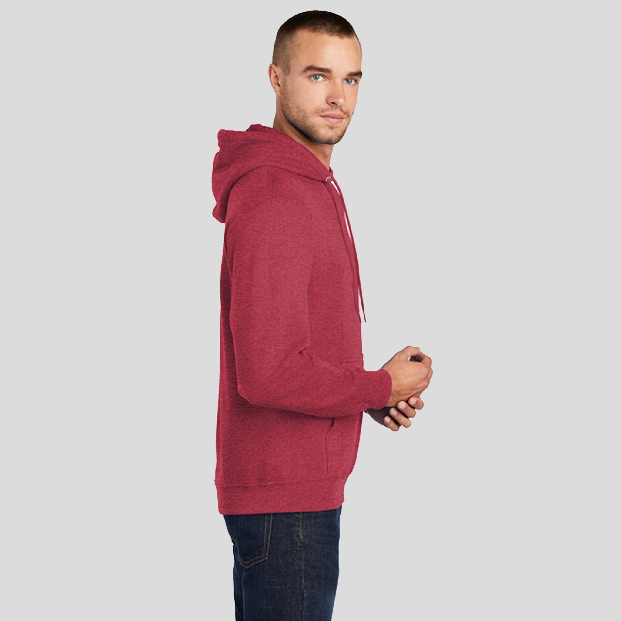 Core Fleece Pullover Hooded Sweatshirt | Heather Red