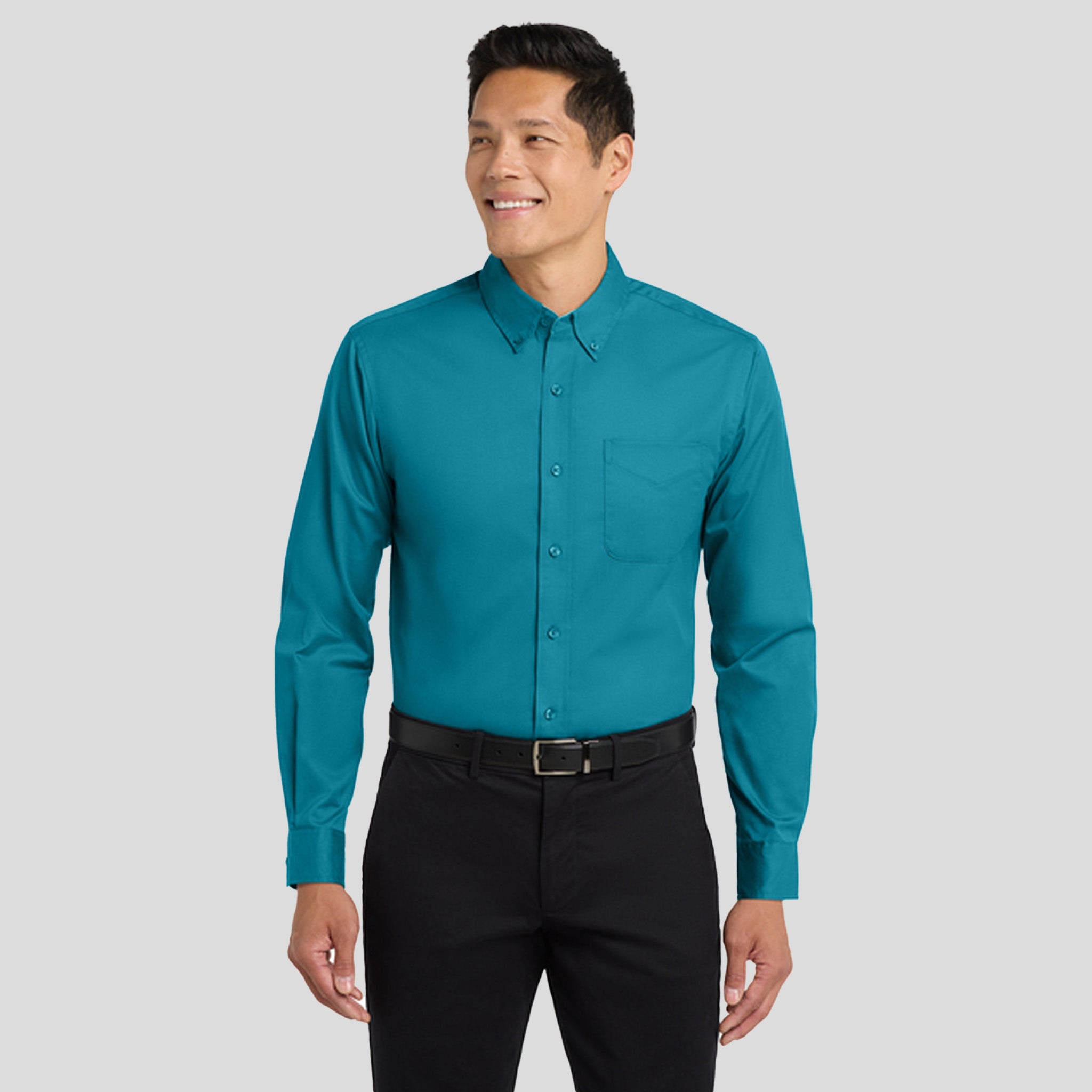 Long Sleeve Easy Care Shirt | Teal Green