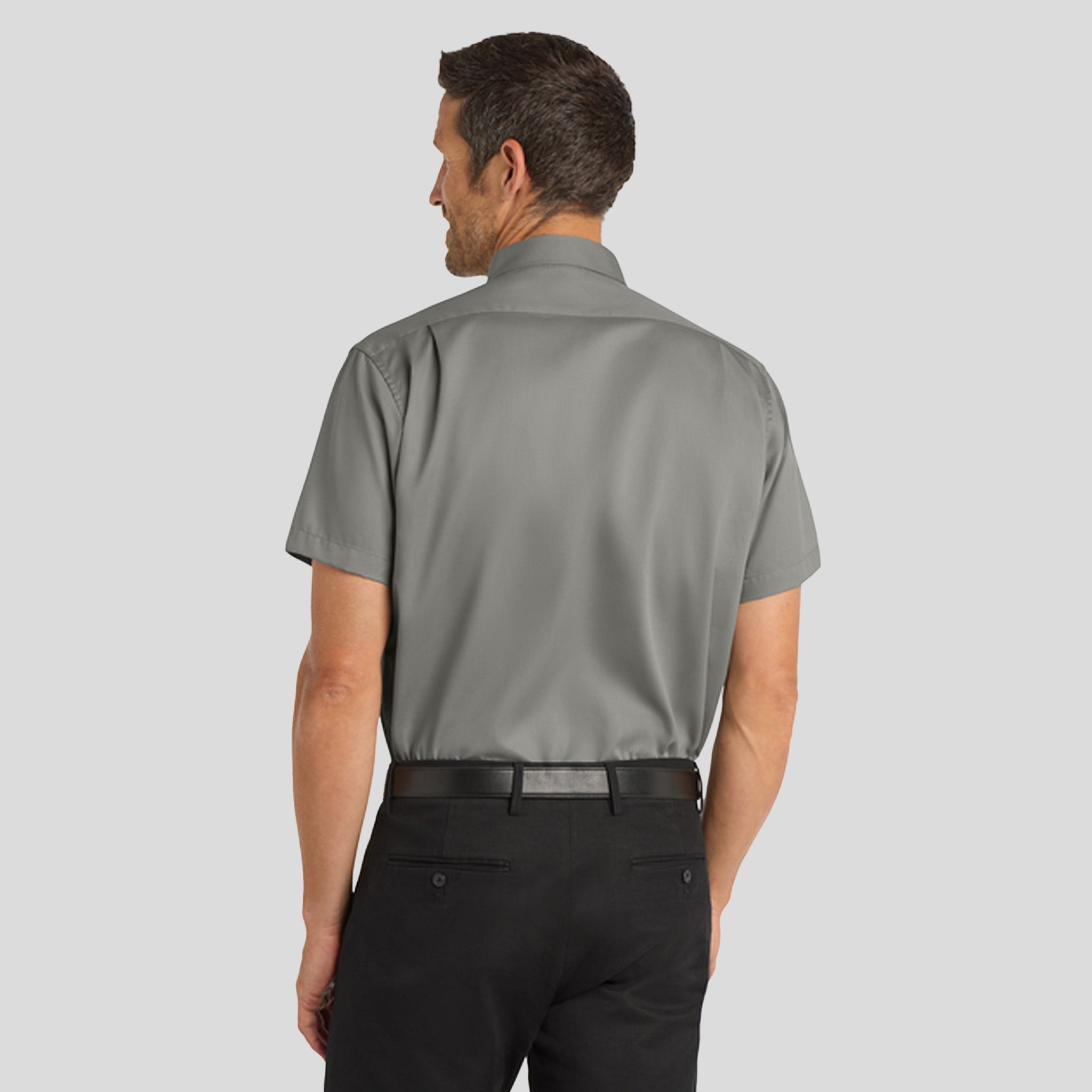 Men's Short Sleeve SuperProβ’ Twill Shirt | Monument Grey