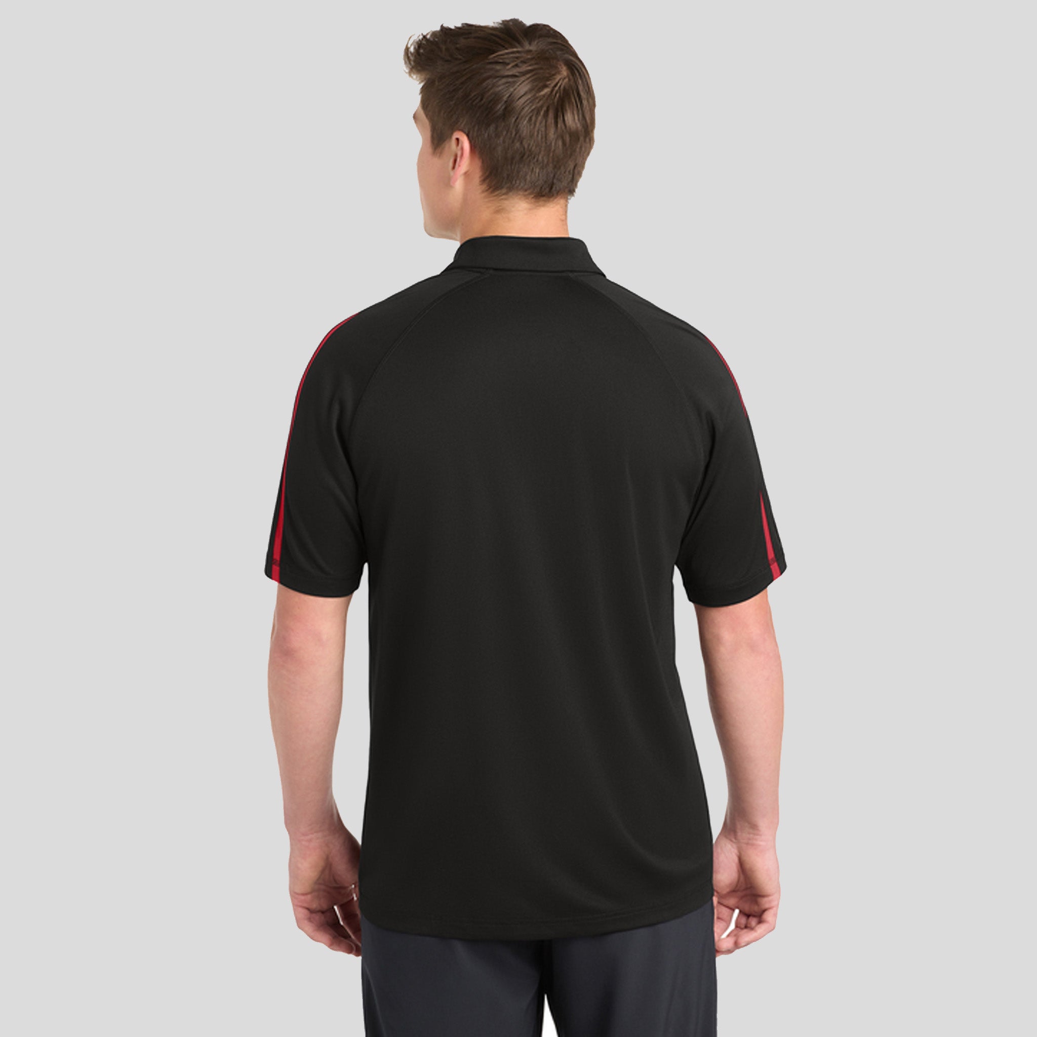PosiChargeยฎ Micro-Mesh Colorblock Polo | Black/Red