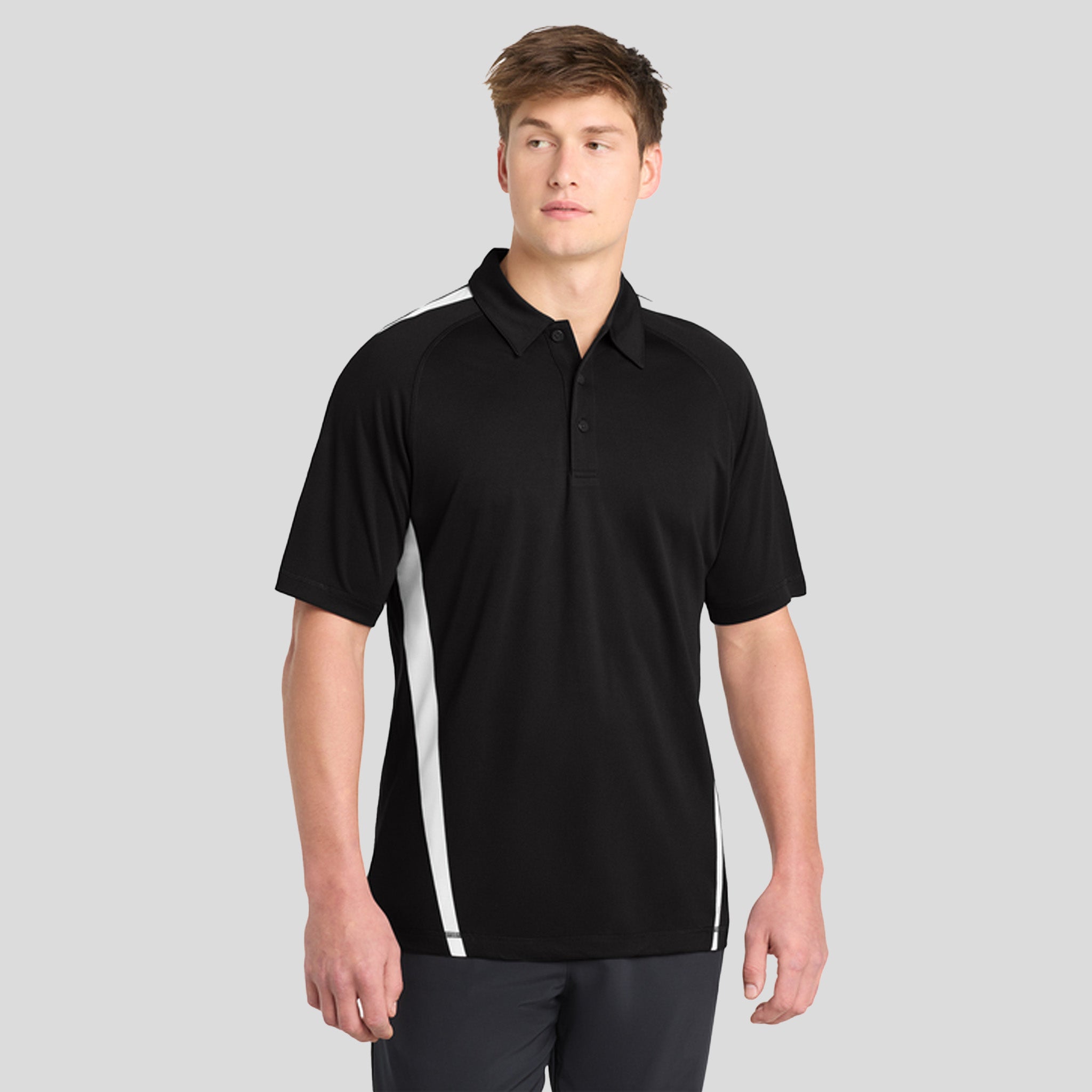 PosiChargeยฎ Micro-Mesh Colorblock Polo | Black/White