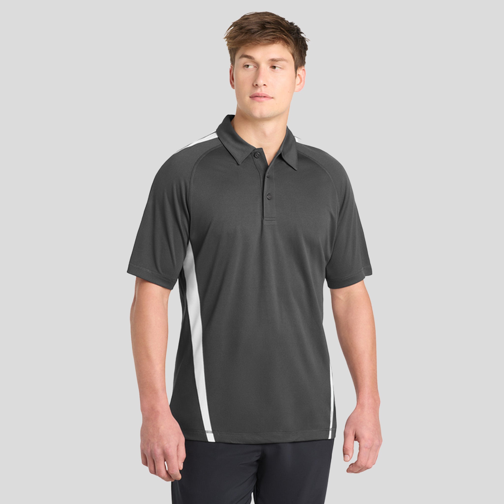 PosiChargeยฎ Micro-Mesh Colorblock Polo | Grey/White