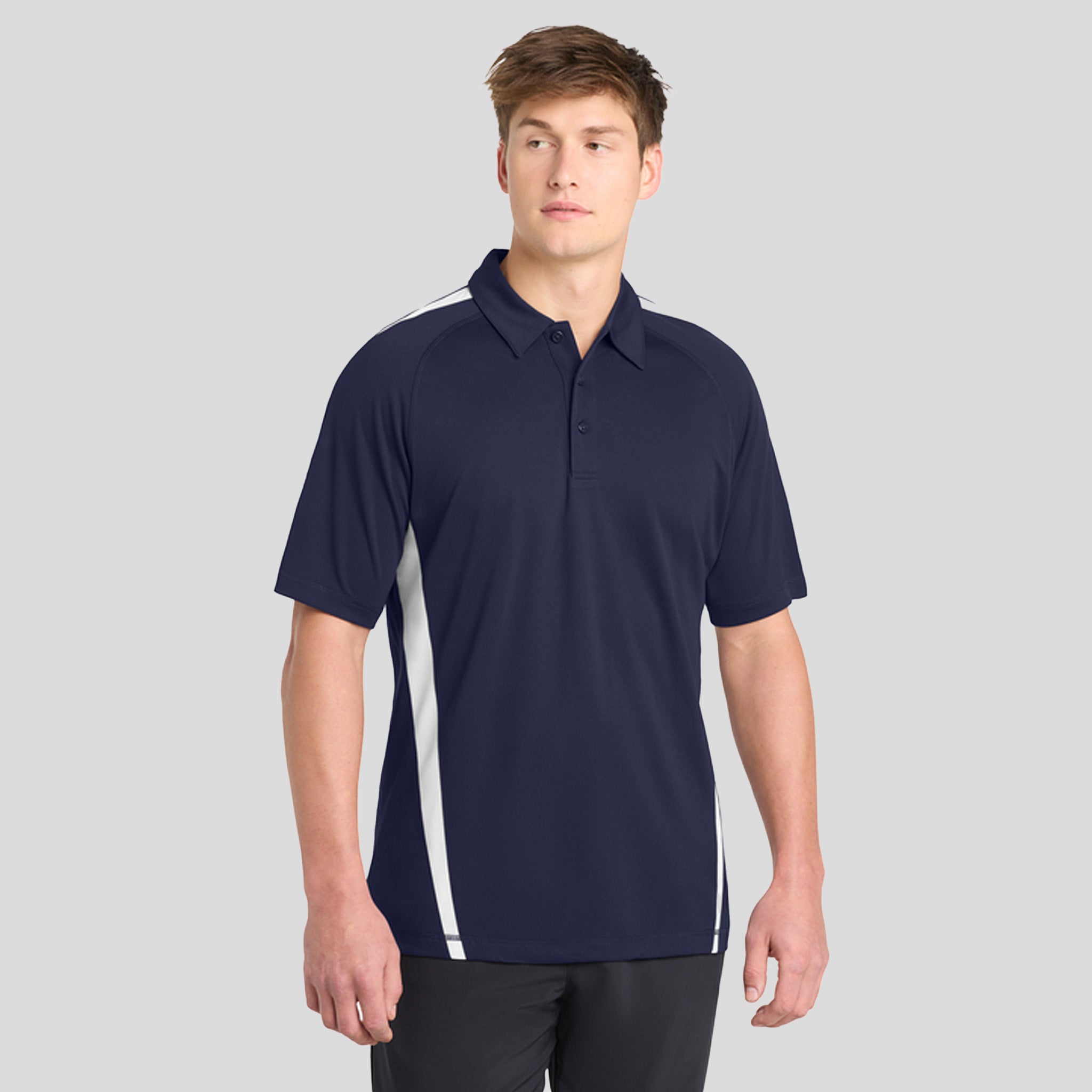 PosiChargeยฎ Micro-Mesh Colorblock Polo | Navy/White