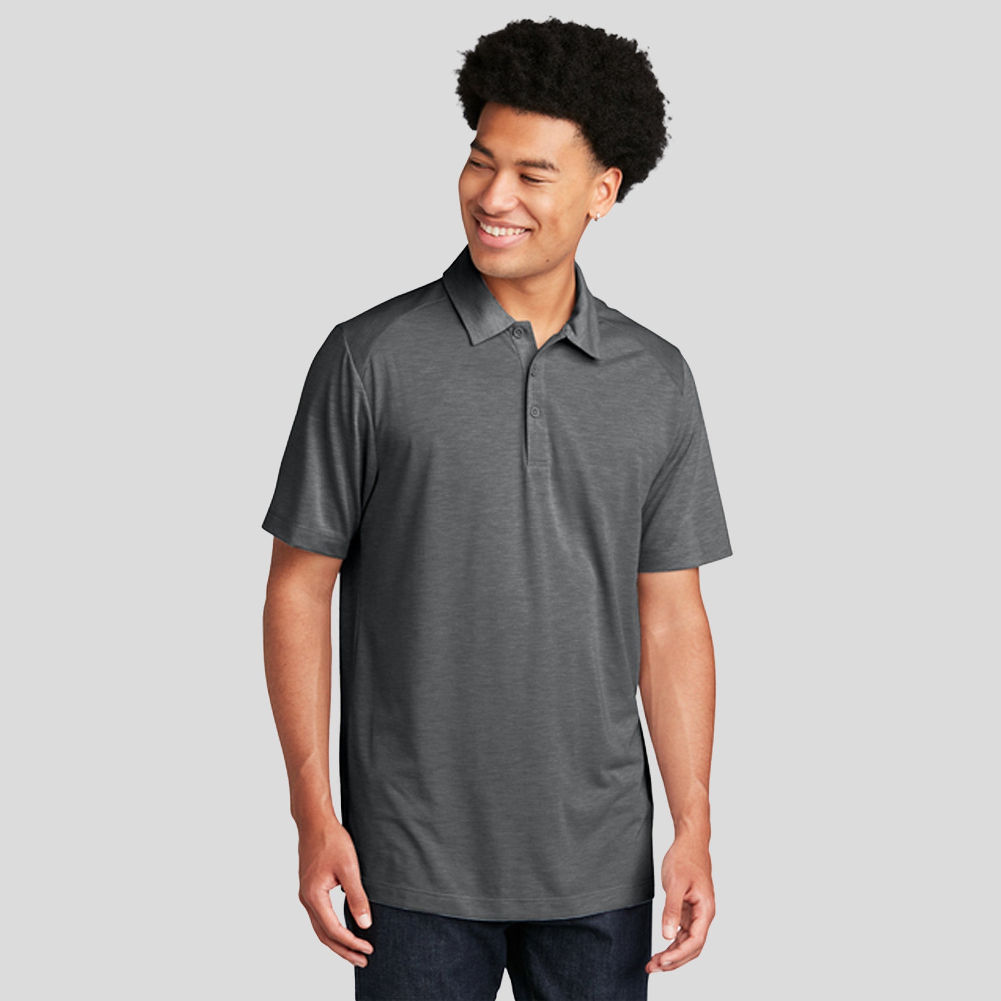 PosiCharge ® Tri-Blend Wicking Polo | Dark Grey Heather