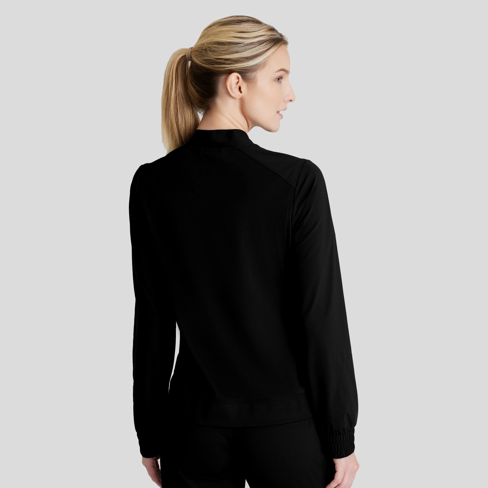 Contour 3-Pocket Front Zipper Warm Up | Black