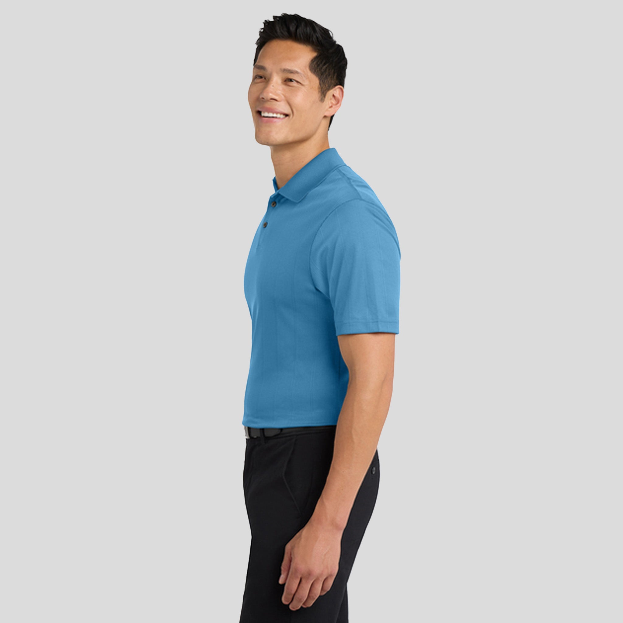 Performance Fine Jacquard Polo | Ocean Blue