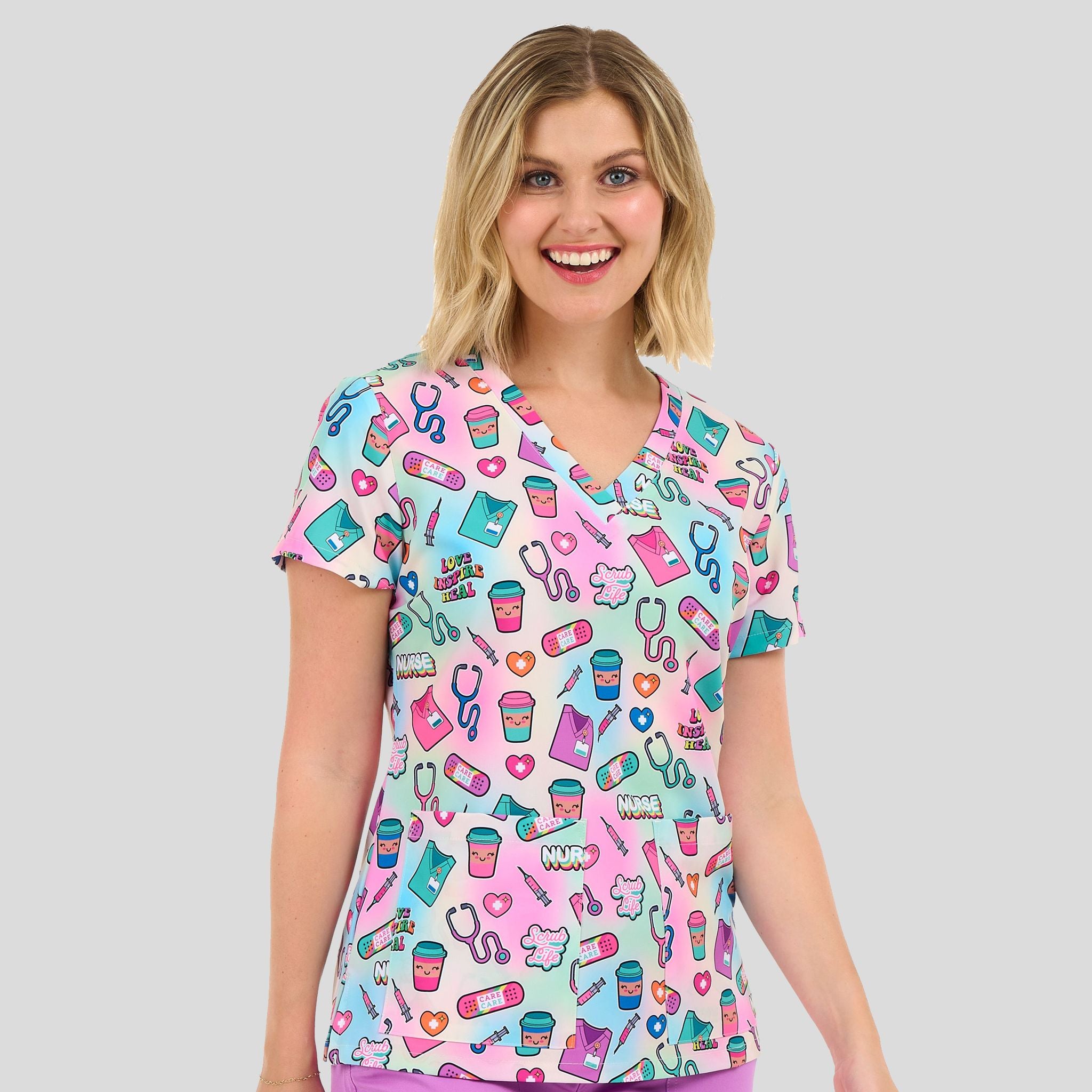 Audrey Print Top | Scrub Life