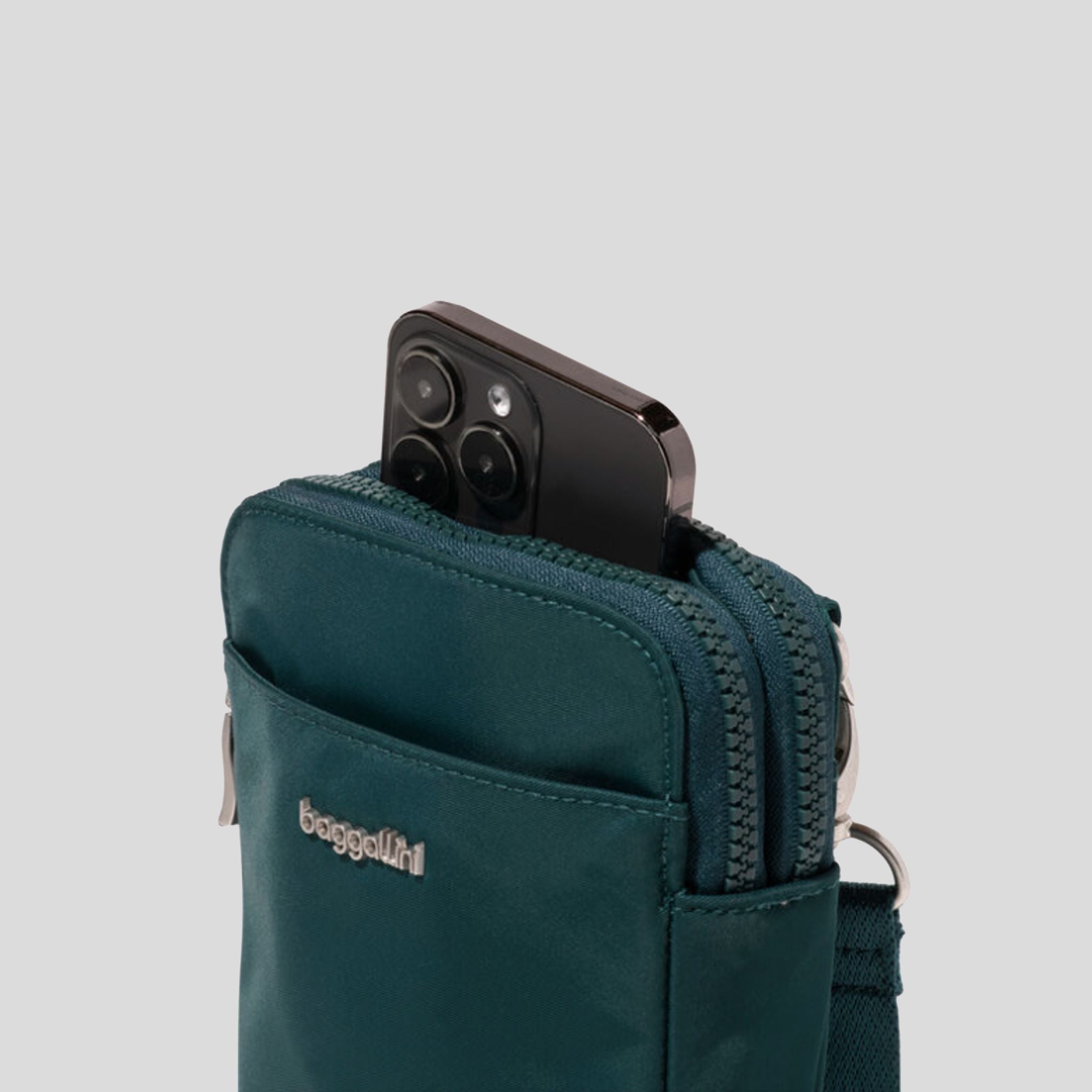 Modern Take Two RFID Crossbody | Emerald Twill