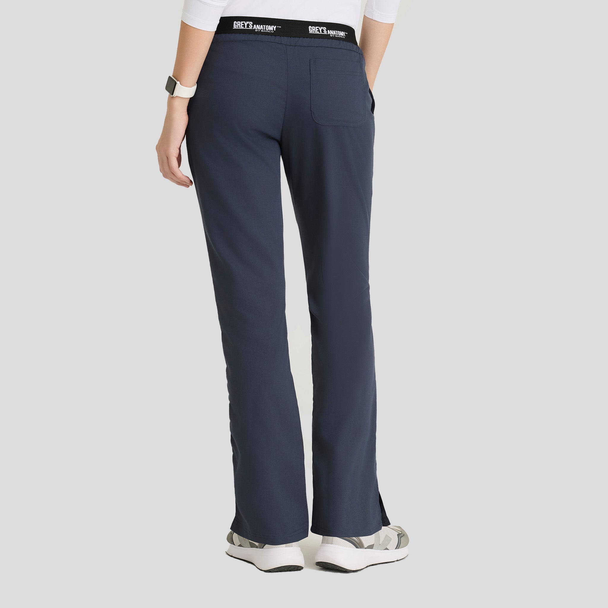 Aubrey 3-Pocket Low-Rise Flared Leg Scrub Pant | Steel