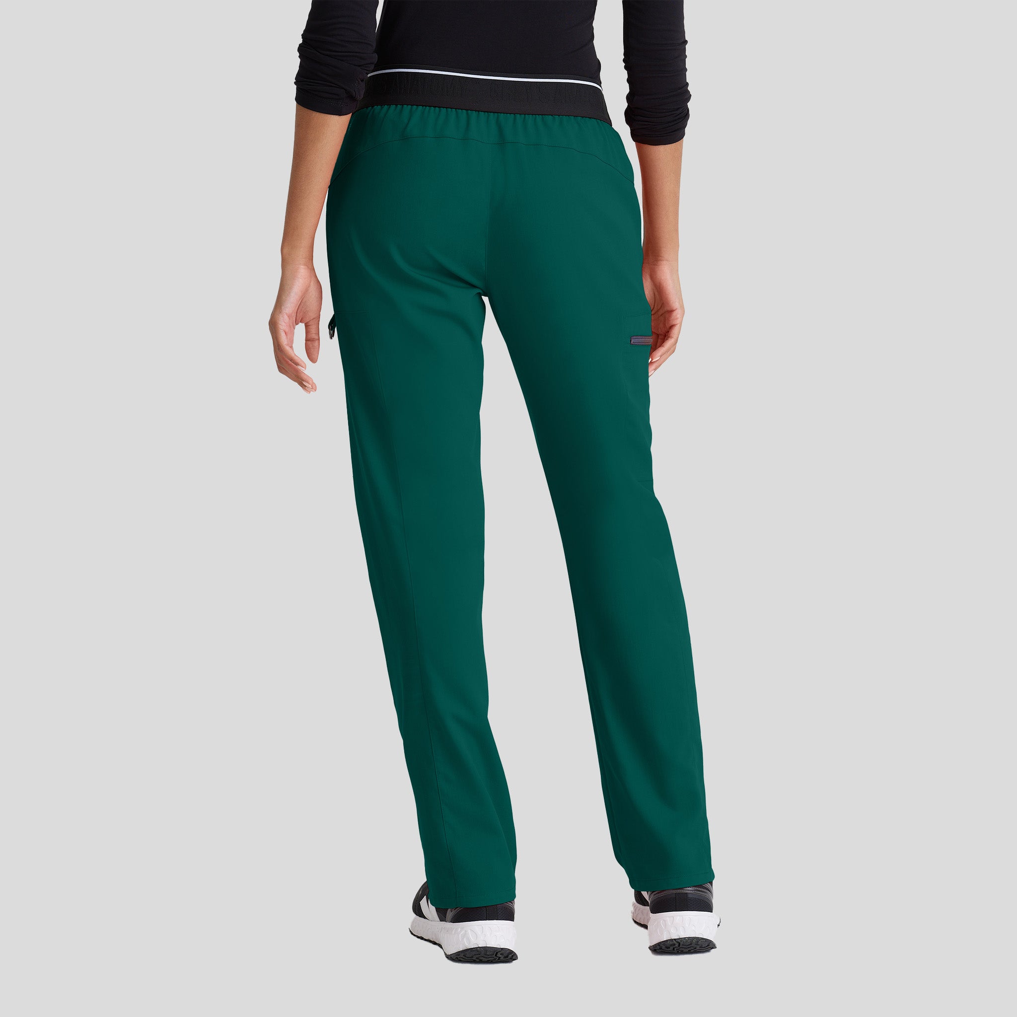 Kim 3-Pocket Mid-Rise Straight Leg Scrub Pant | Hunter