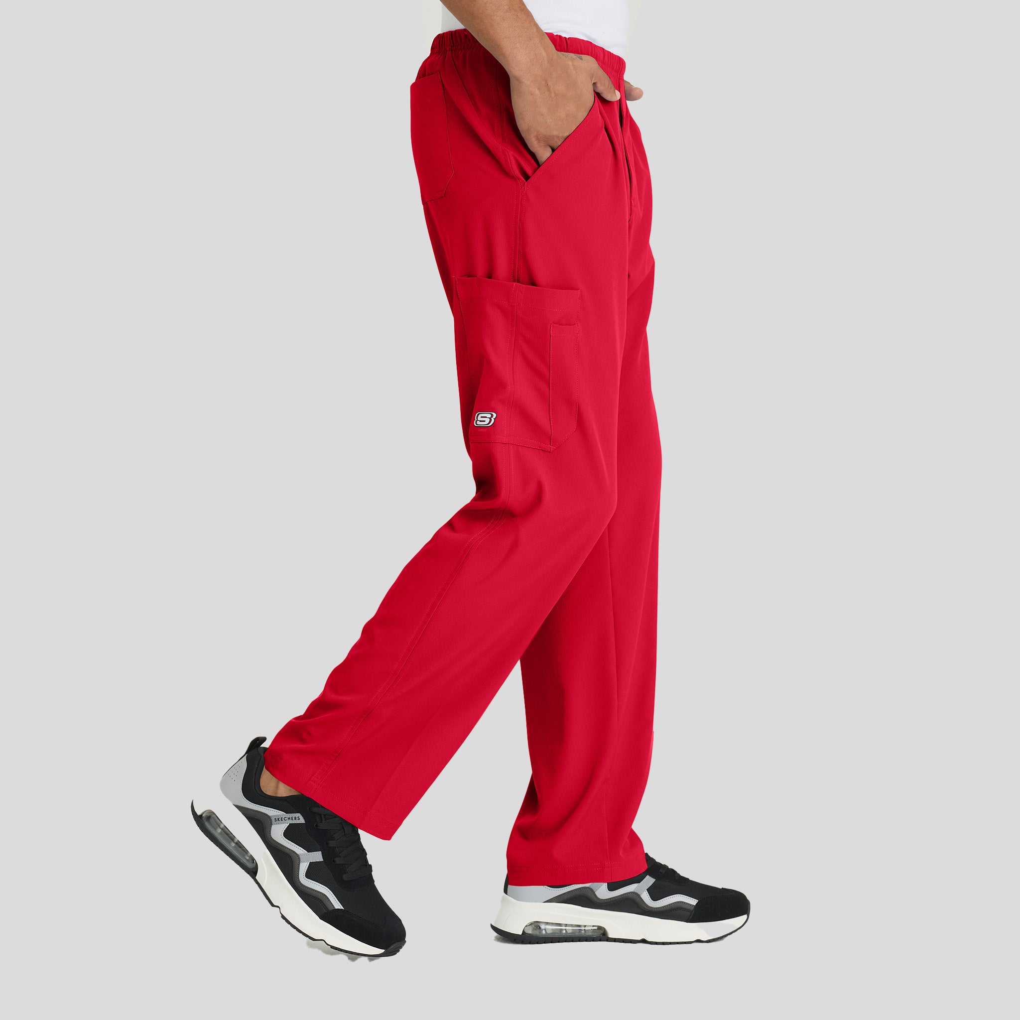 Men's Structure 4-Pockets Zip-Fly Scrub Pant | Red