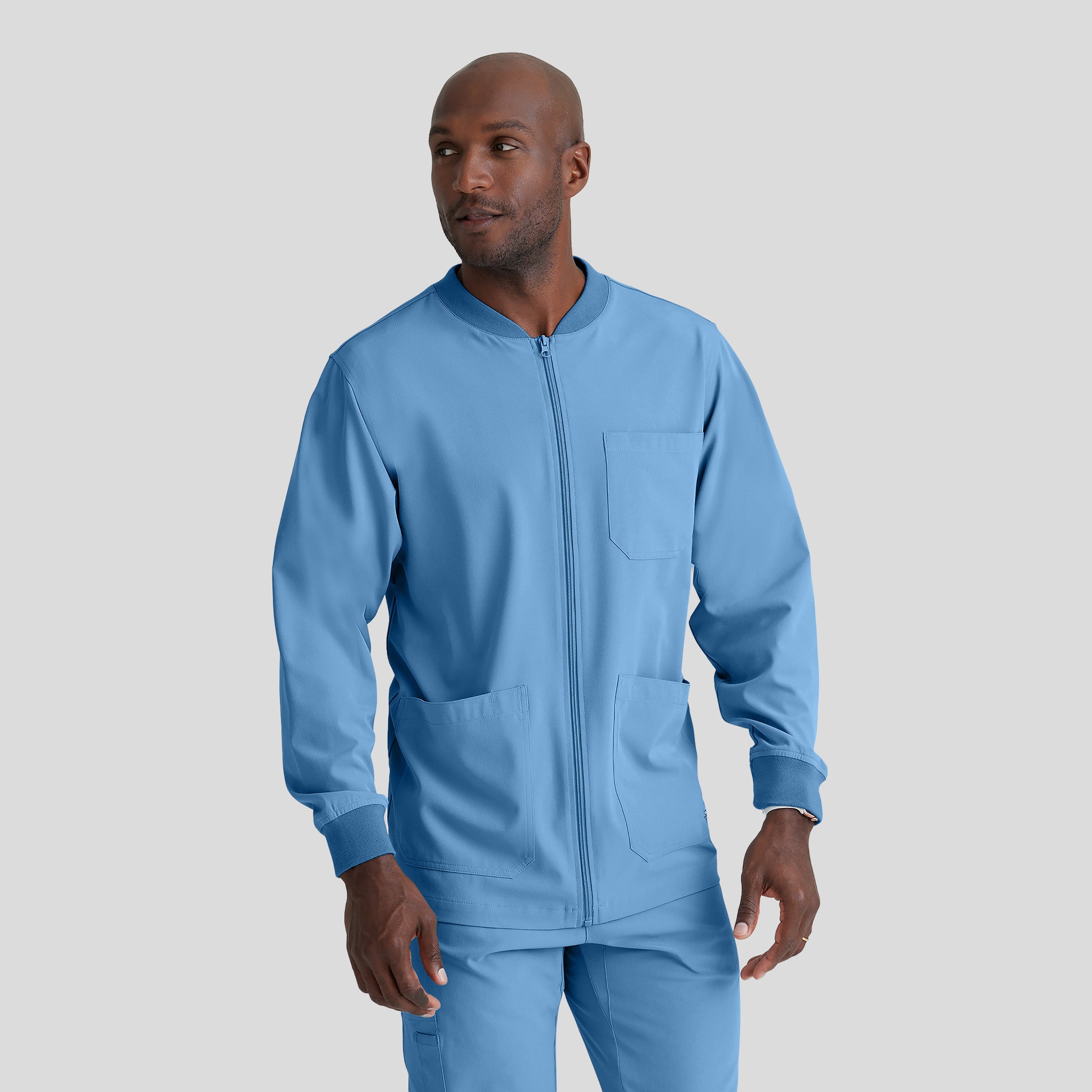 Men's Structure 3-Pocket Crewneck Warmup Scrub Jacket | Ciel