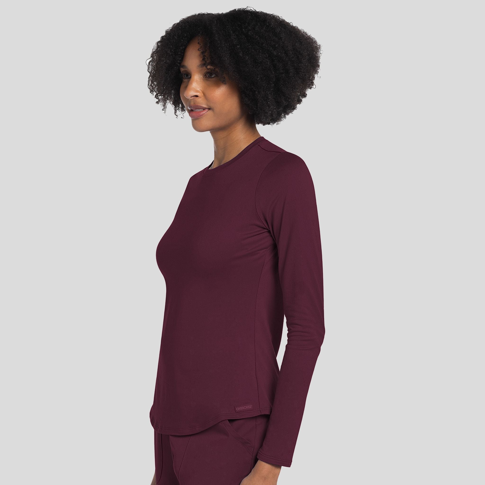 Long Sleeve Underscrub Knit Tee | Wine