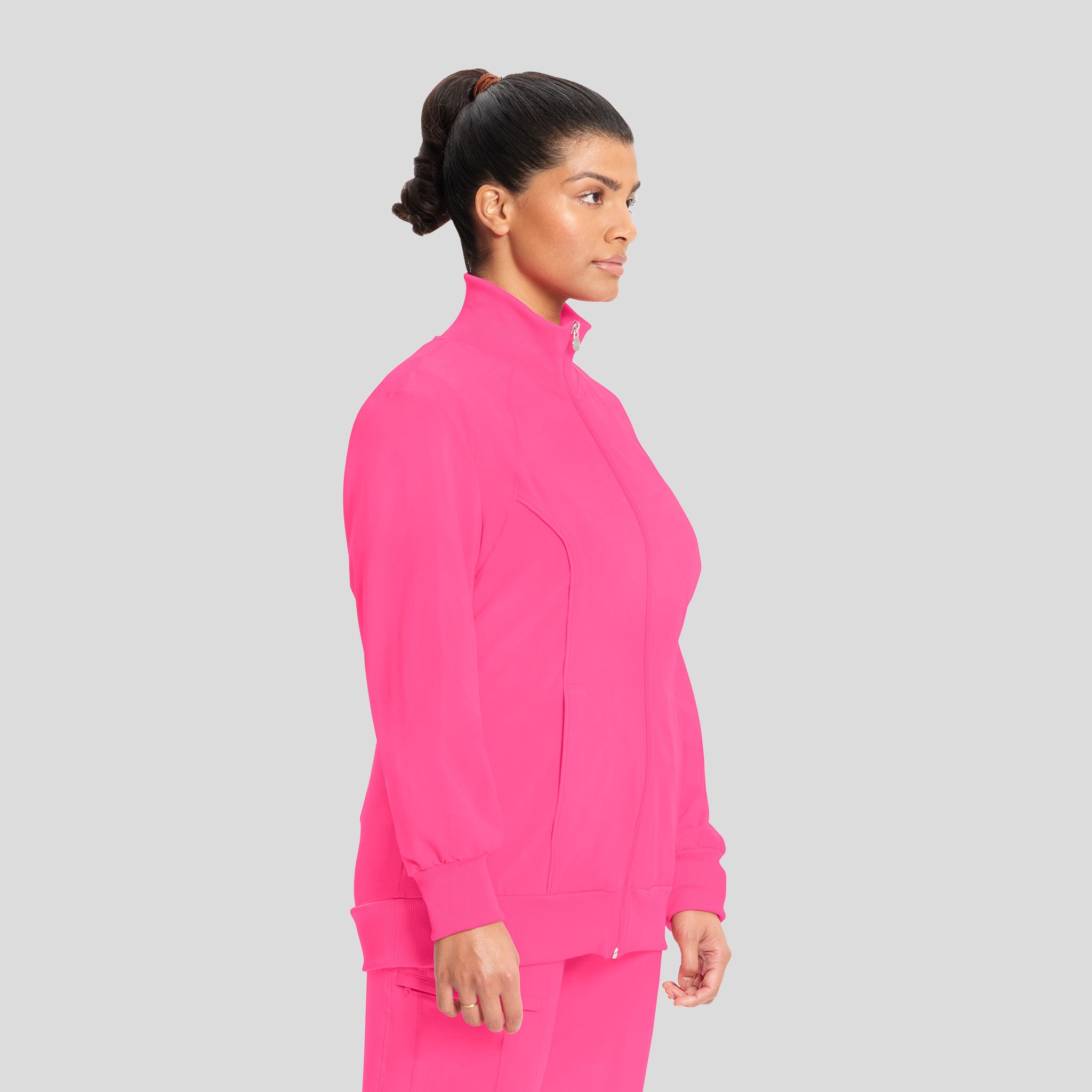 Women's Zip Front Warm-Up | Carmine Pink