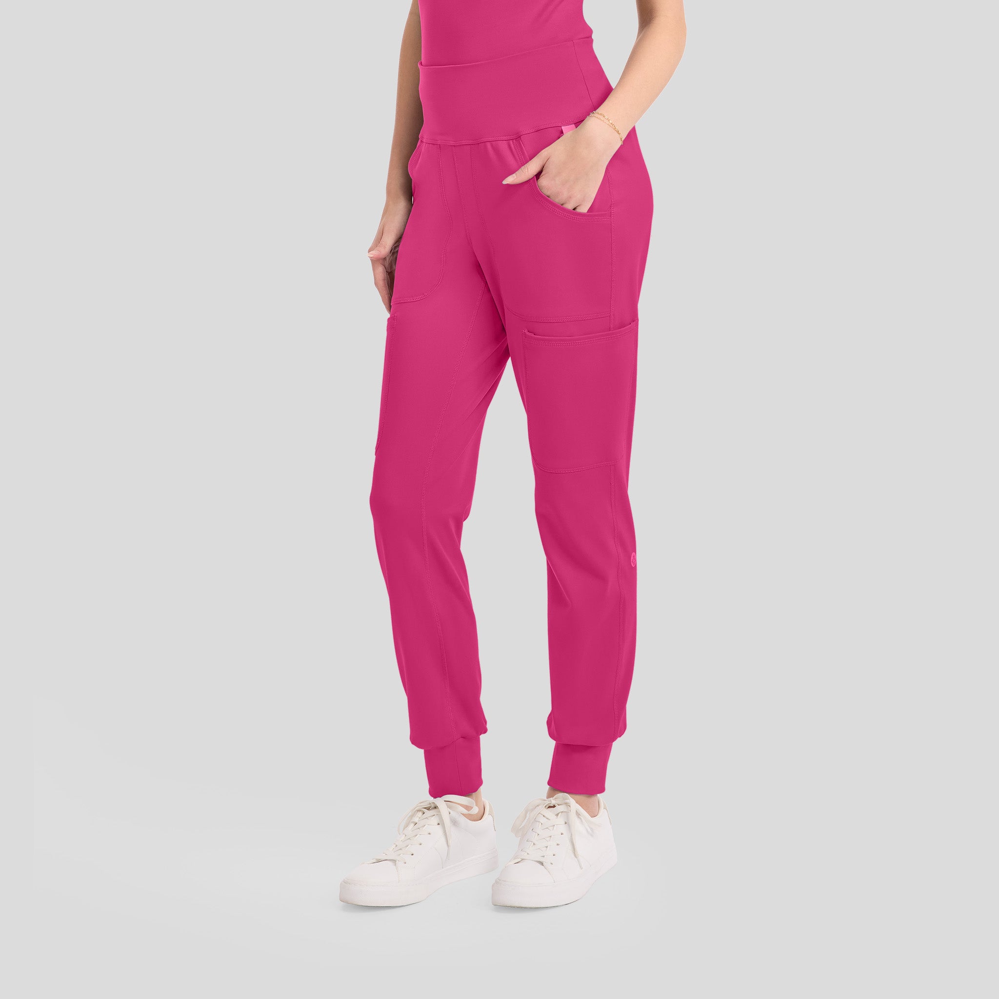 5-Pocket STRETCH High-Rise Cargo Jogger | Pink Power