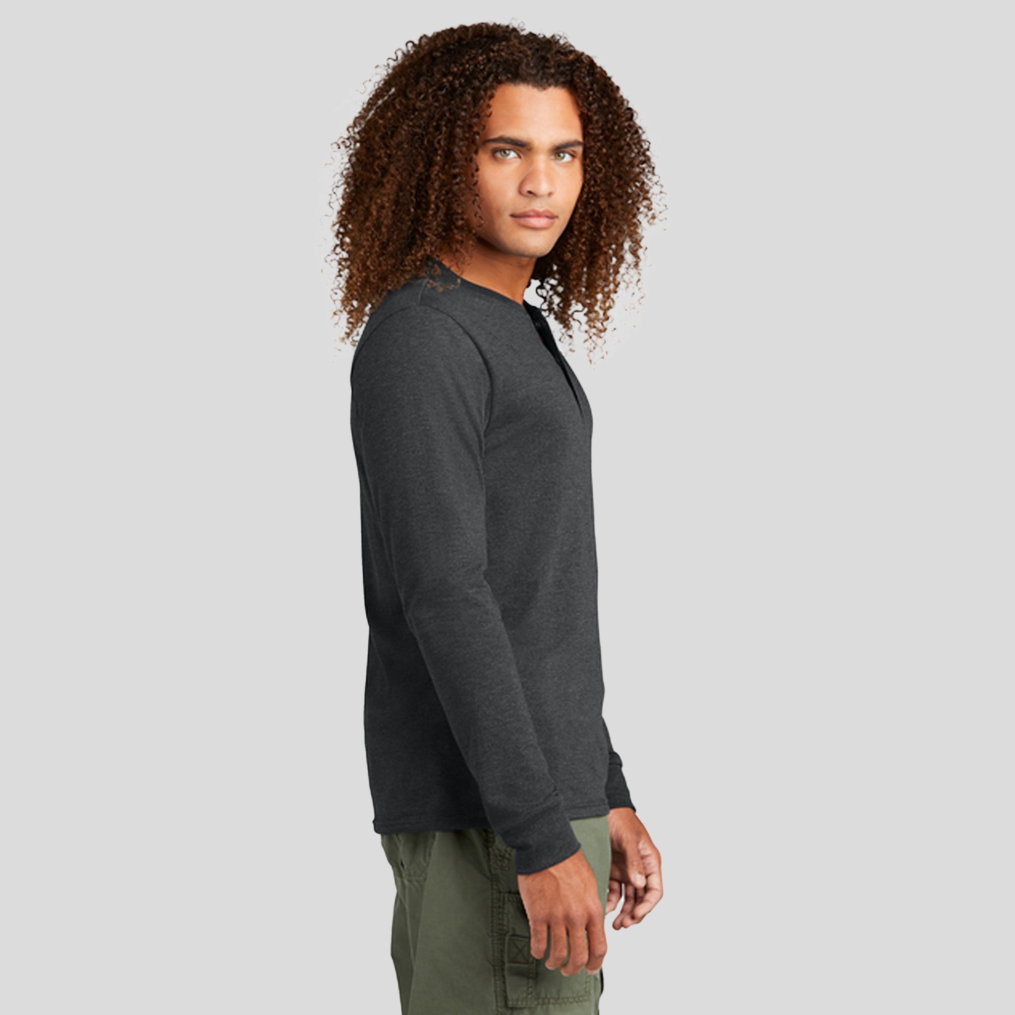 Perfect Tri® Long Sleeve Henley | Black Frost