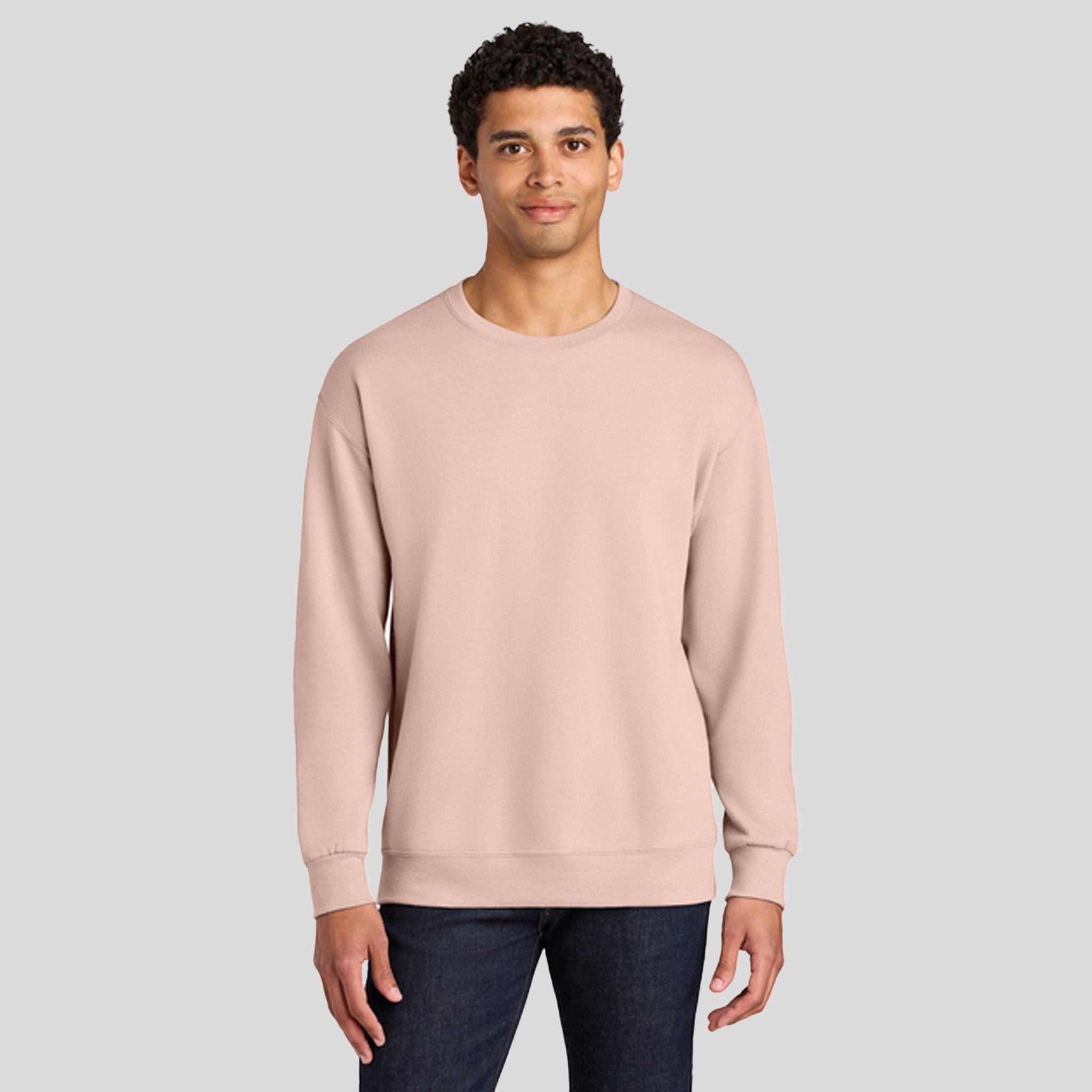 Ultimate™ Unisex CVC Ring Spun Crewneck Sweatshirt | Blush Pink