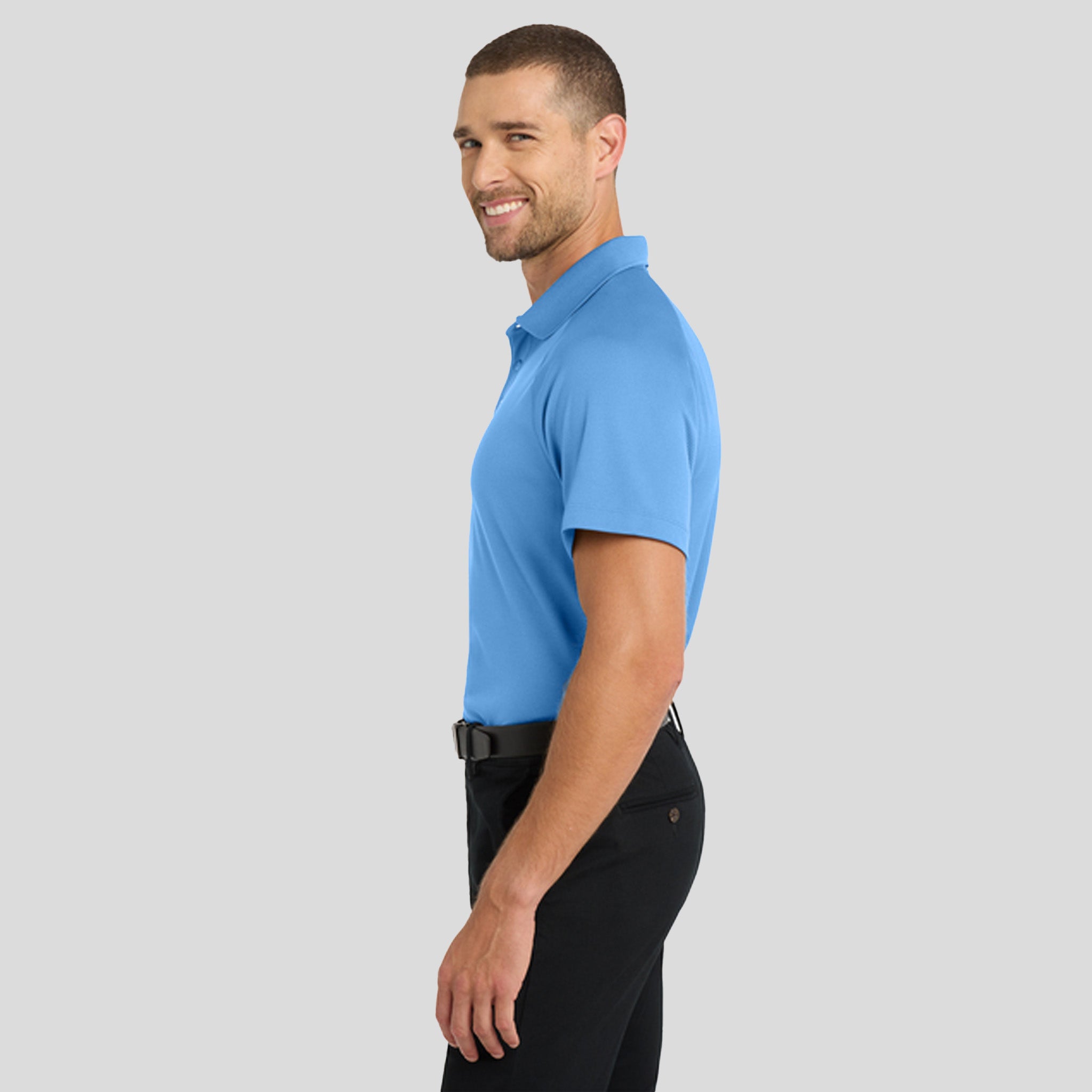 Crossover Raglan Polo | Azure Blue