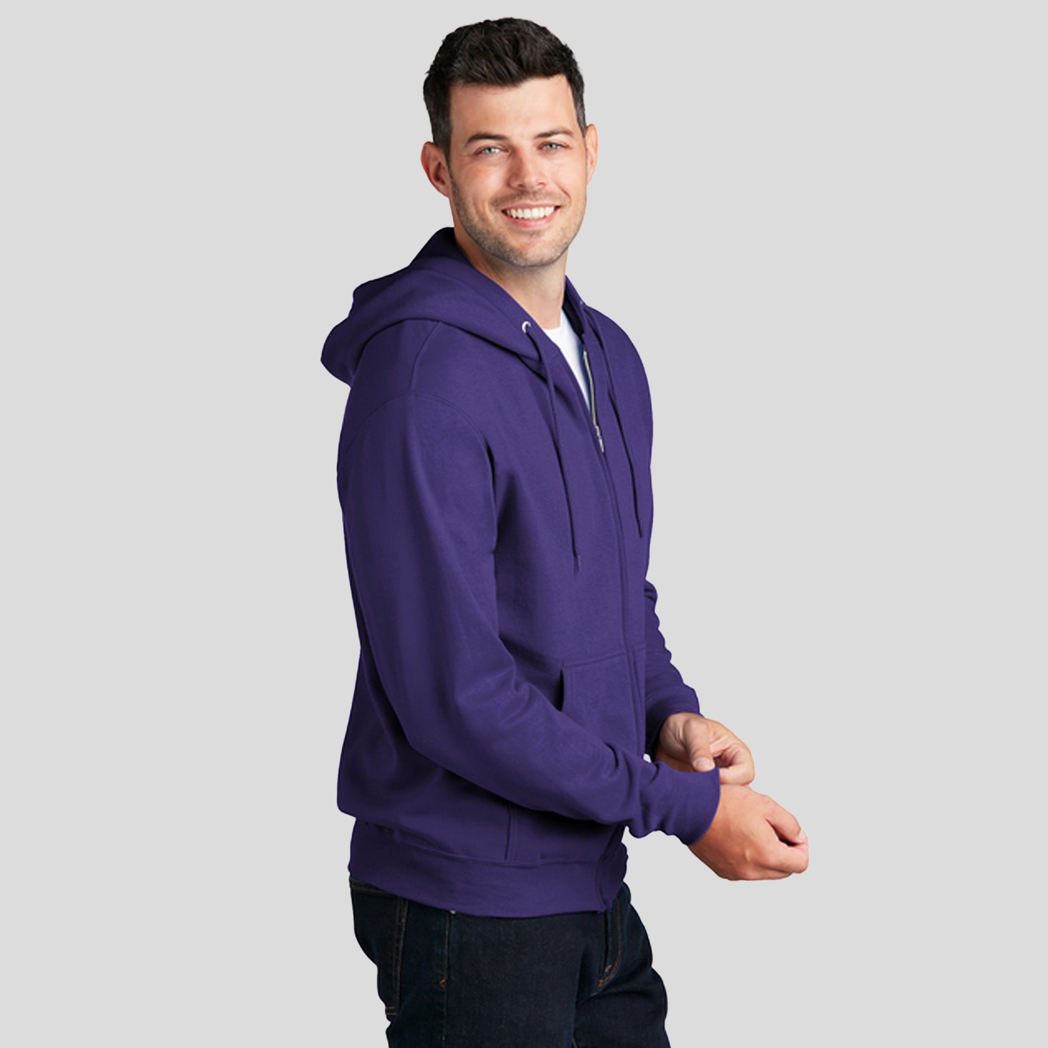 Core Fleece Full-Zip Hooded Sweatshirt | Purple