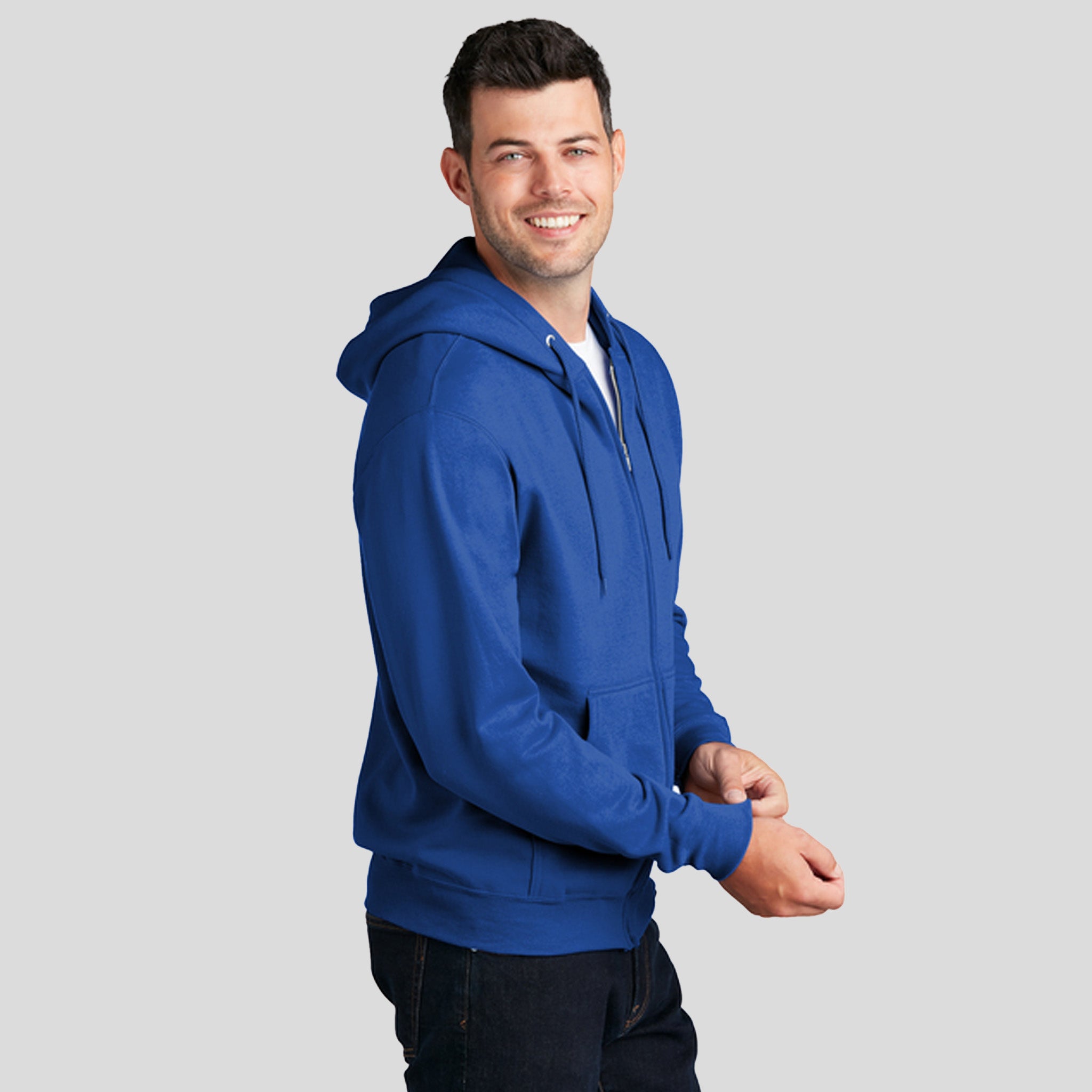 Core Fleece Full-Zip Hooded Sweatshirt | Royal